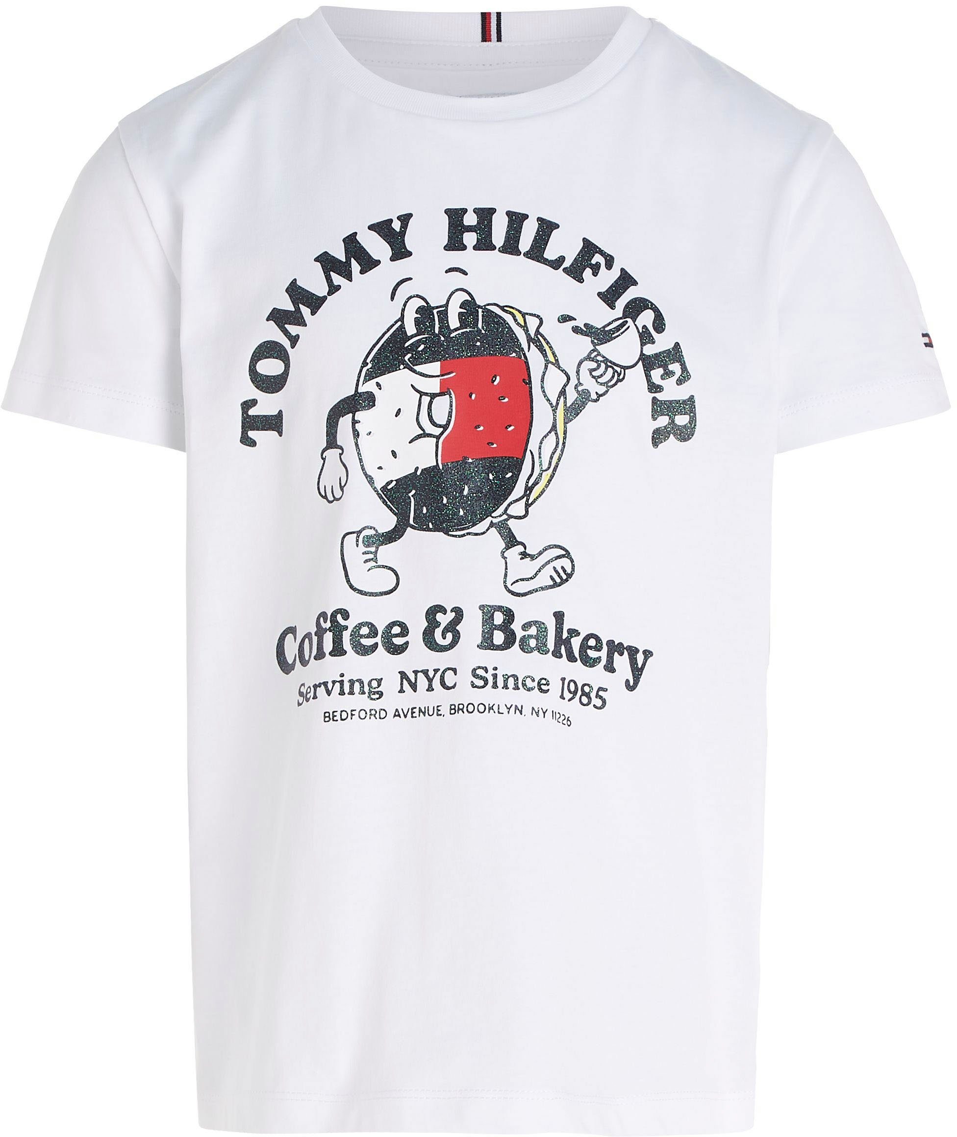 Tommy Hilfiger T-Shirt TOMMY Druck TEE mit S/S BAGELS White großem