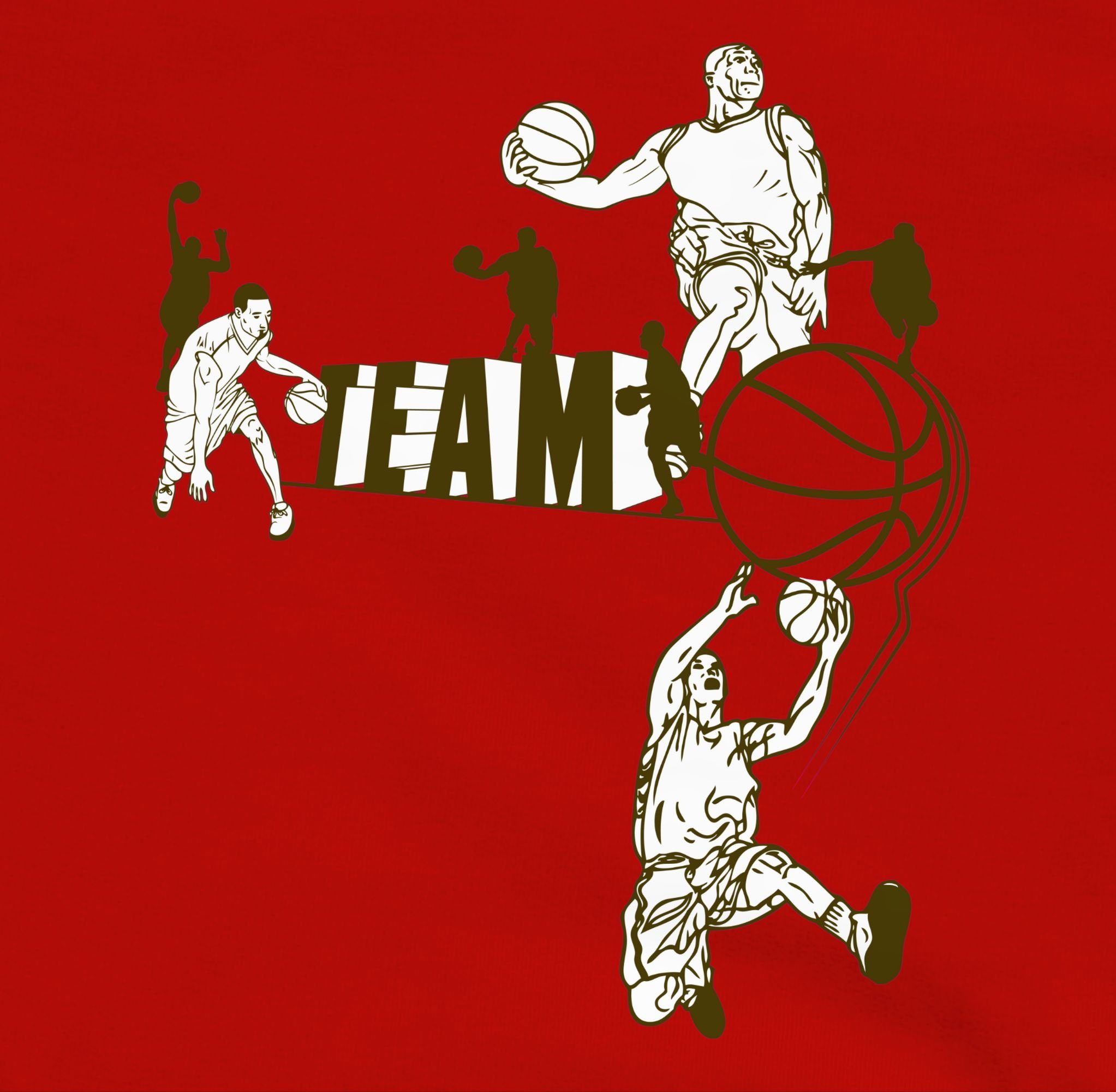Hoodie Sport Basketball Kinder Kleidung 2 Rot/Schwarz Shirtracer Team