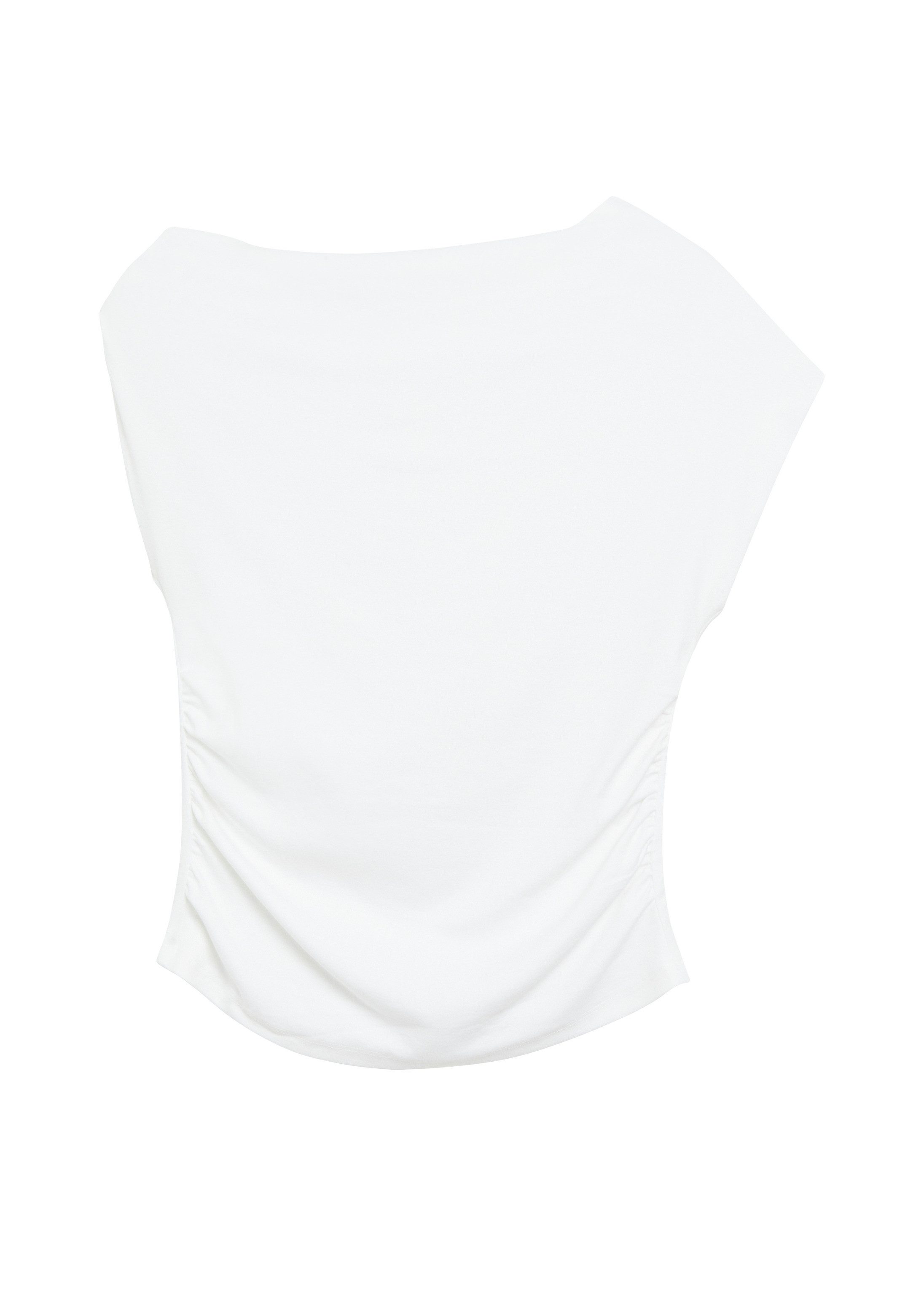 s.Oliver Muscleshirt T-Shirt T-Shirt mit Raffung und asymmetrischer Schulter
