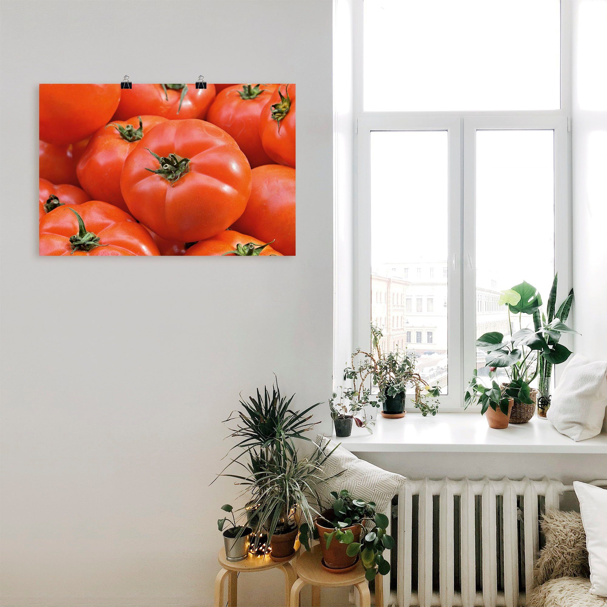 Artland Wandbild Frische Rote Tomaten, St), oder Lebensmittel Leinwandbild, (1 in versch. Poster Größen als Alubild, Wandaufkleber