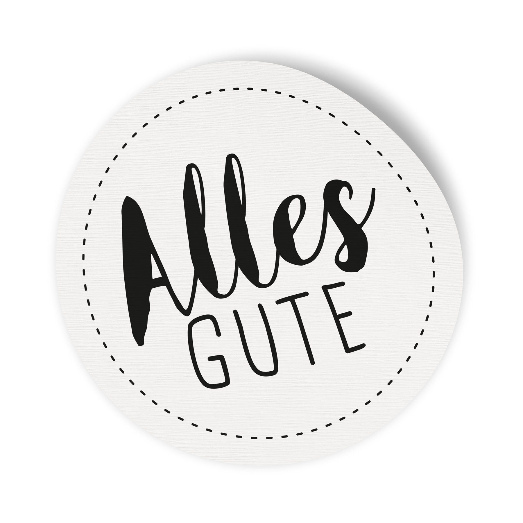 itenga Aufkleber 10x Sticker Aufkleber Alles Gute Weiß / Schwarz, Durchmesser 7,0 cm (M