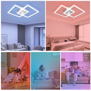 ZMH LED Deckenleuchte Schlafzimmerlampe Dimmbar mit Fernbedienung RGB, LED fest integriert, RGB, 35W