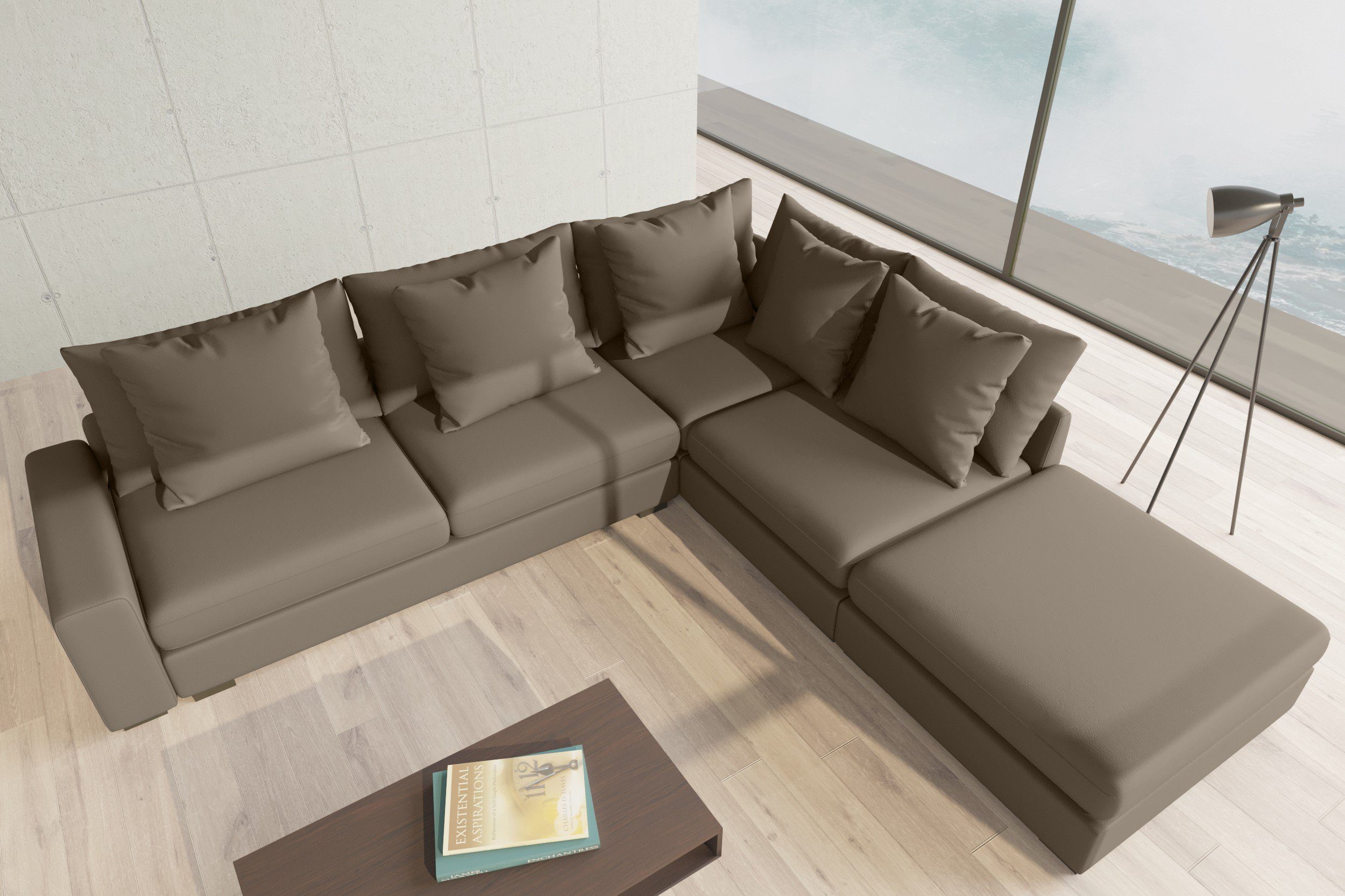 bestellbar, Gordon, Eckcouch, Stylefy Design Kissen, im oder Raum mane inklusive stellbar, links Modern L-Form, frei Ecksofa rechts