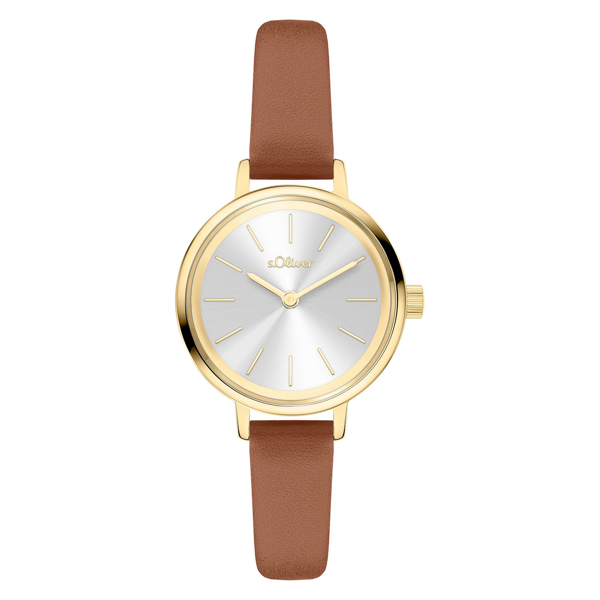 s.Oliver Quarzuhr Petite Time SO-4540-LQ, Armbanduhr, Damenuhr, analog