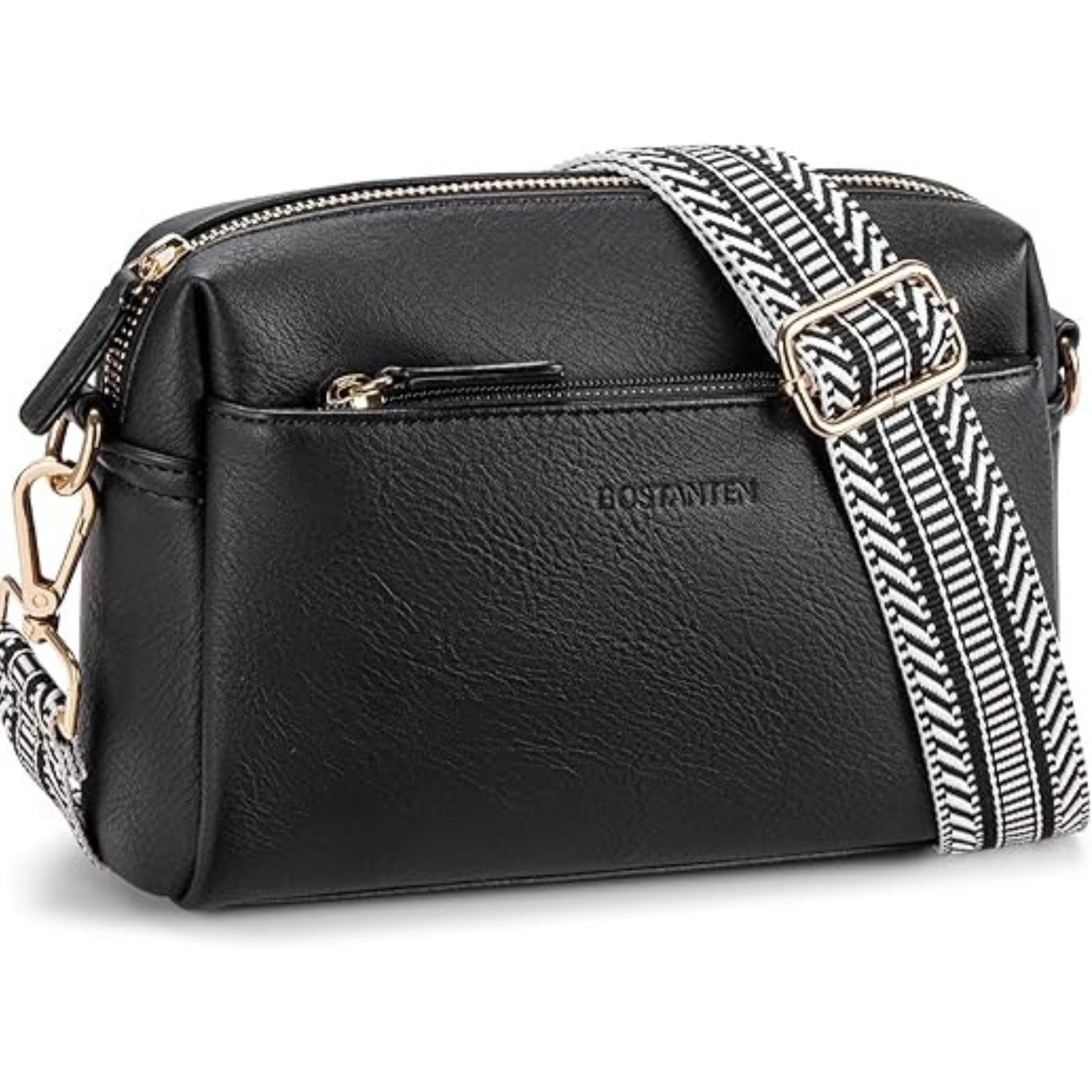 Vivitar Handtasche Kleine Umhängetasche für Frauen Dreifach-Reißverschluss (zu Weihnachten, zum Valentinstag, zum Geburtstag und zu jedem Jahrestag, Multi tragen Weise, bestes Geschenk für Frauen, Frau, Freundin), Premium-Ledermaterial, leichter und breiter Gitarrengurt