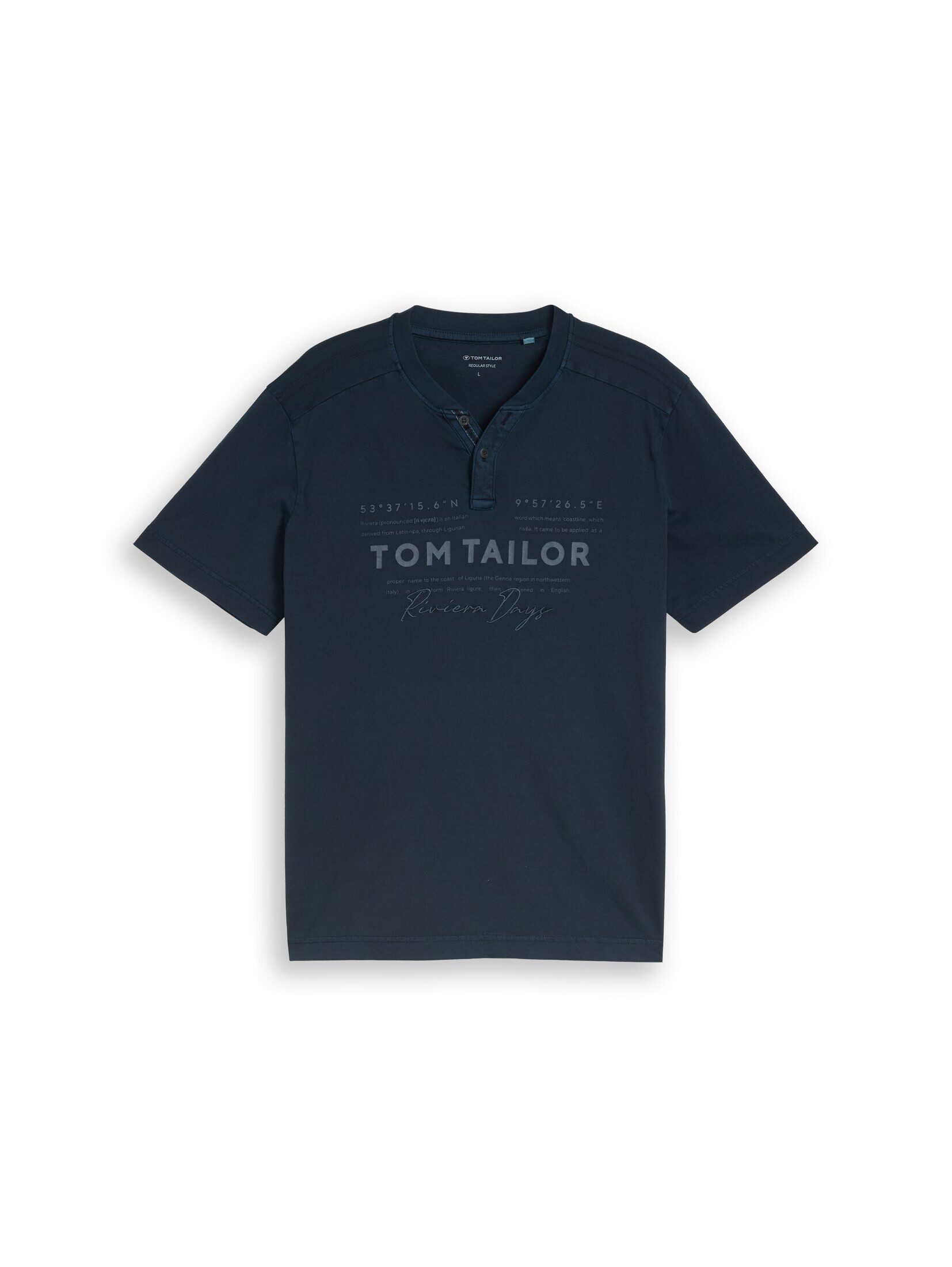 TOM TAILOR T-Shirt T-Shirt Henley T-Shirt im Used-Look