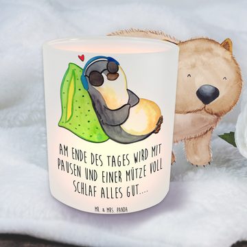 Mr. & Mrs. Panda Windlicht Pinguin PEM - Transparent - Geschenk, Kerzenglas, Fatigue, Windlicht (1 St), Gemütlich