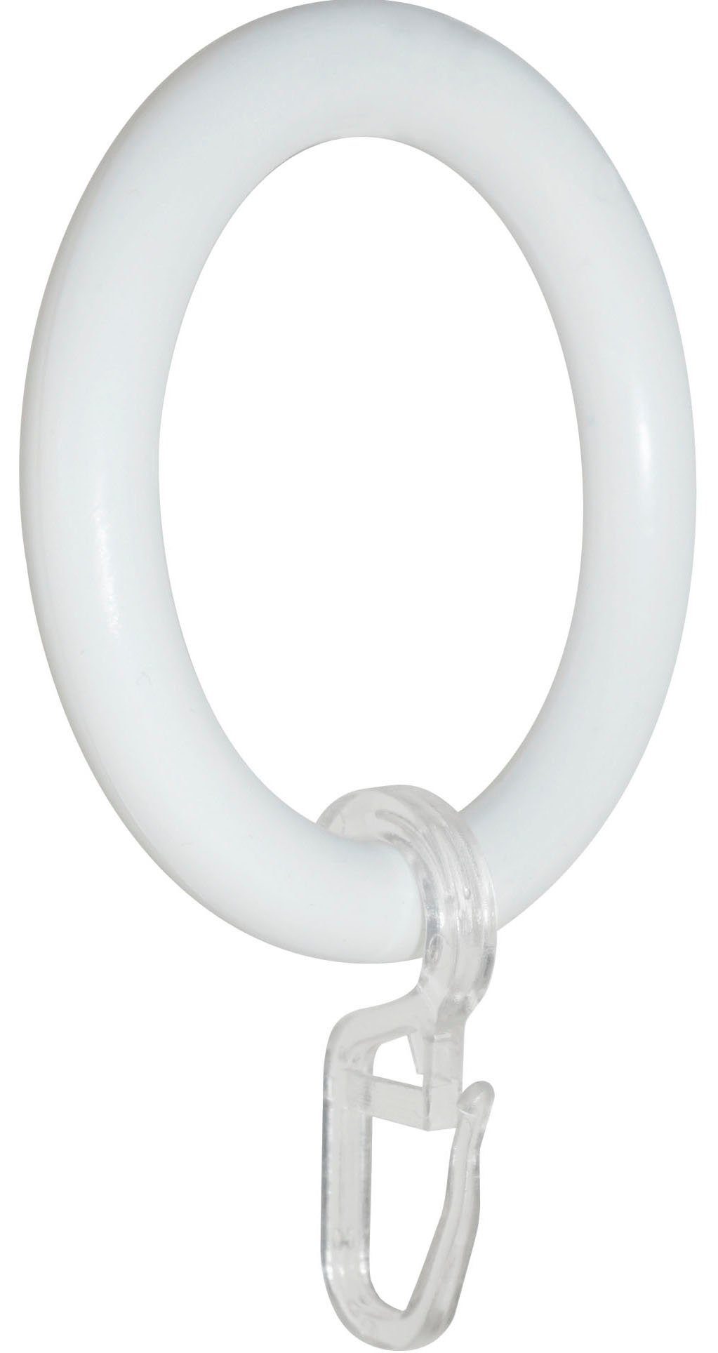 Gardinenring Kunststoffring mit Haken, GARESA, (20-St), für Durchmesser bis  28mm, einfache Montage, für leichten bis mittelschweren Behang