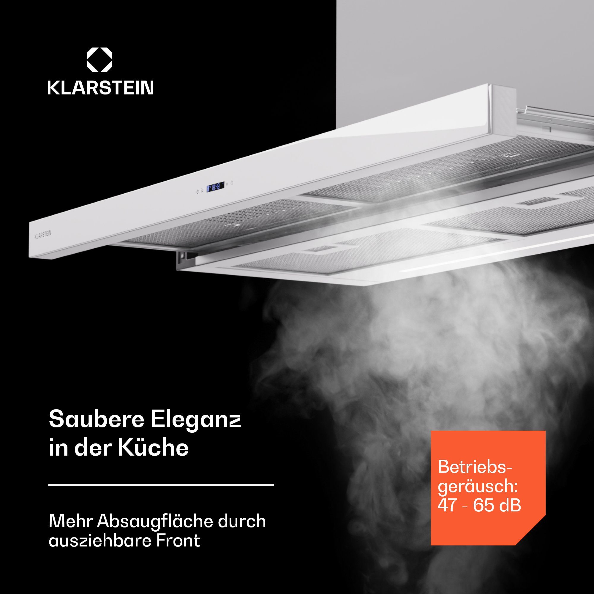 Klarstein Deckenhaube Mariana Neo 90 Dunstabzugshaube Abluft Umluft LCD Touch – Bild 4 von 5