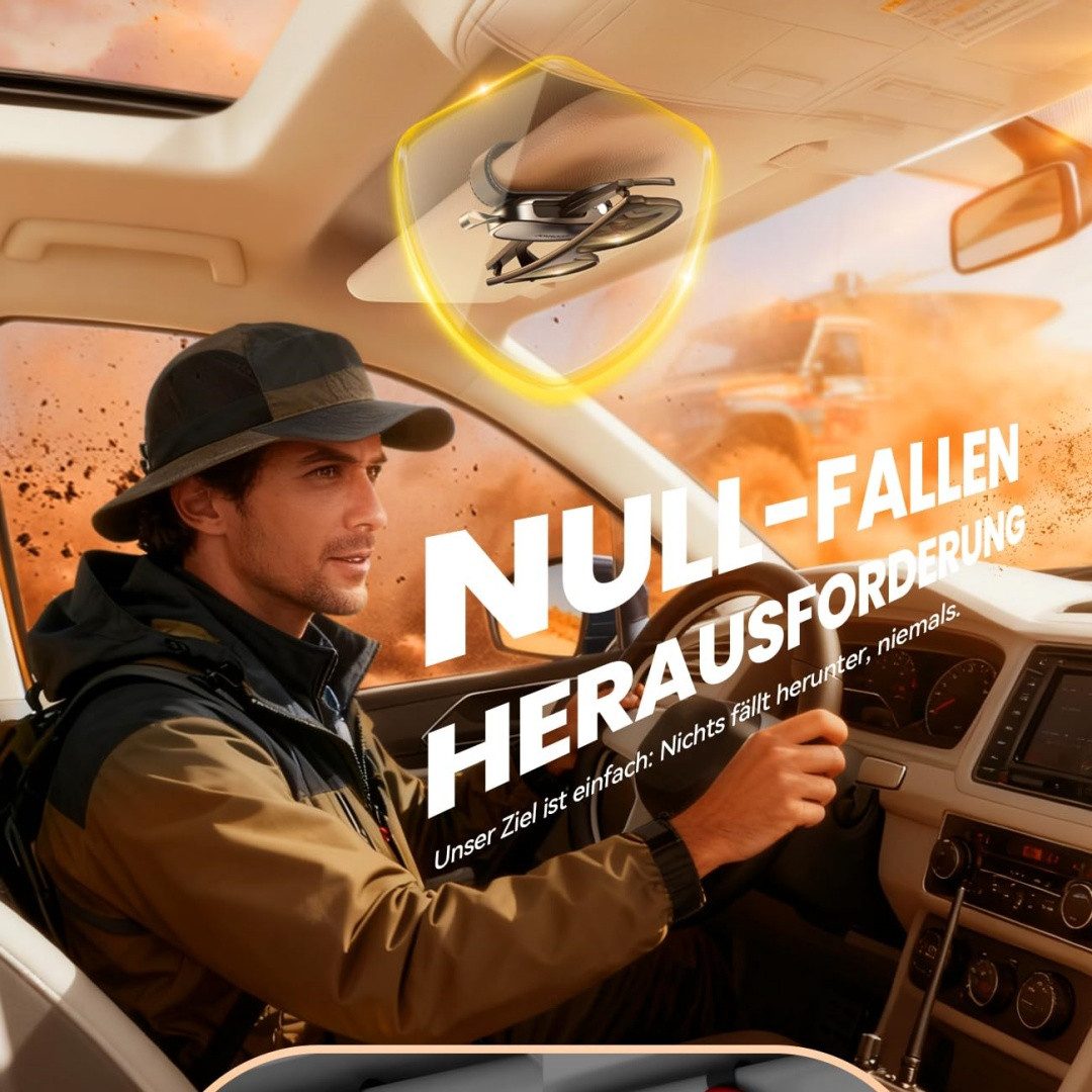 FOUORTUNATE-BEE Brillenetui Magnetischer Sonnenbrillenhalter für Auto-Sonnenblende, Schwarz, Auto Brillenhalter mit Einhandbedienung für Sonnenblenden – Bild 5 von 5