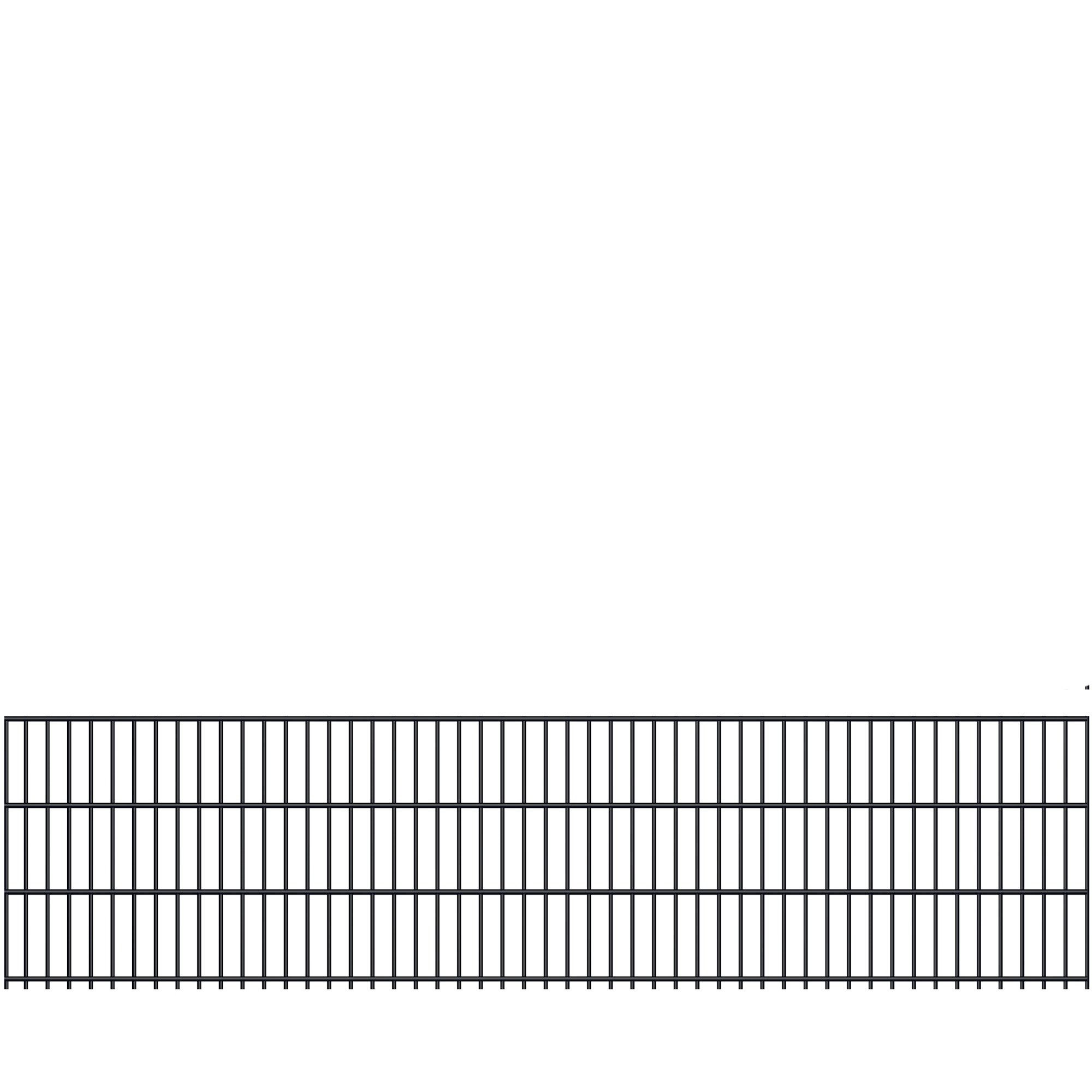 Fischer und Adamek Gartenzaun Doppelstabmattenzaun Element, (Höhe: 630 mm, Farbe: Anthrazitgrau), Einzelmatte