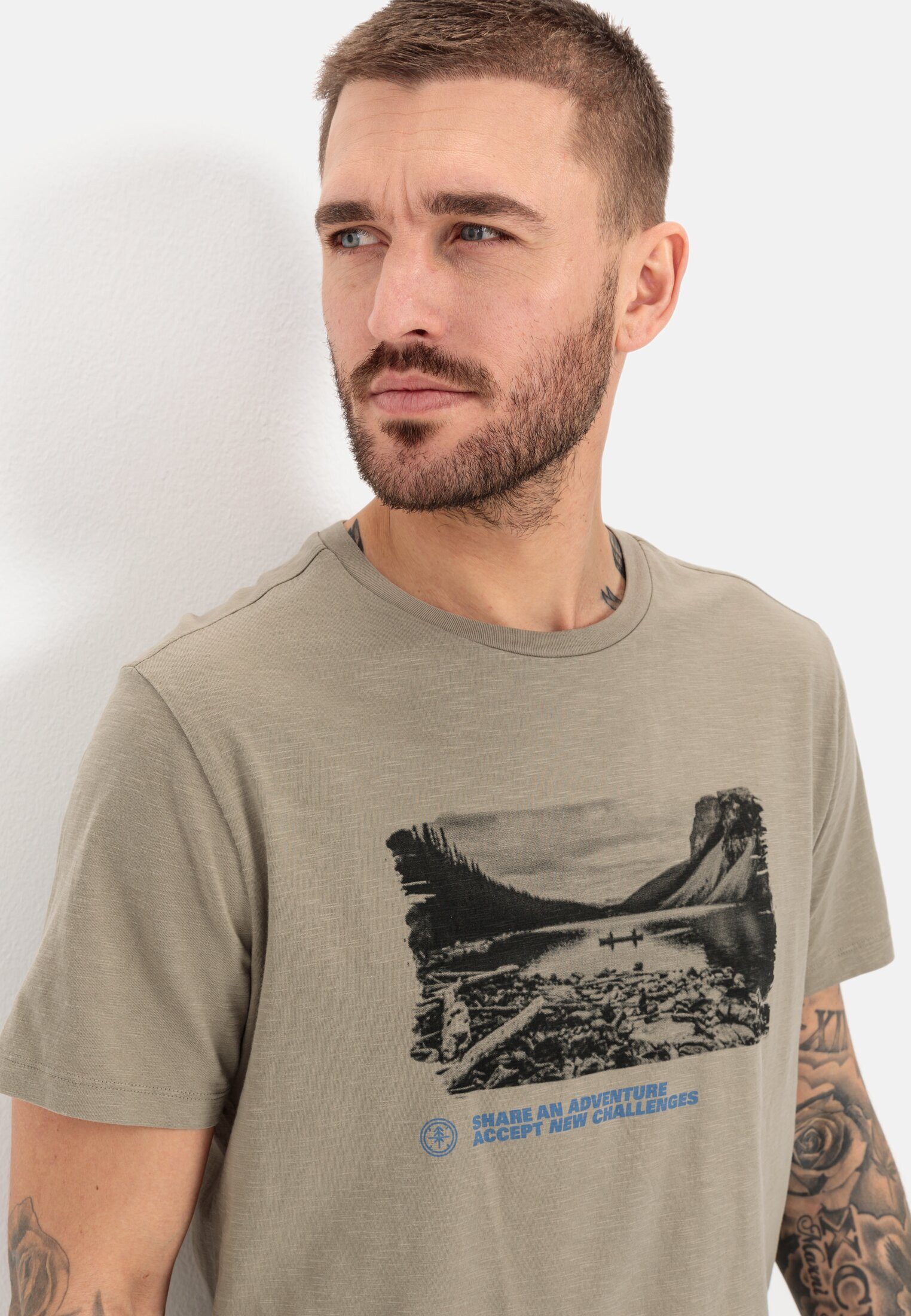 camel active T-Shirt aus nachhaltigem Organic Cotton Kurzarm