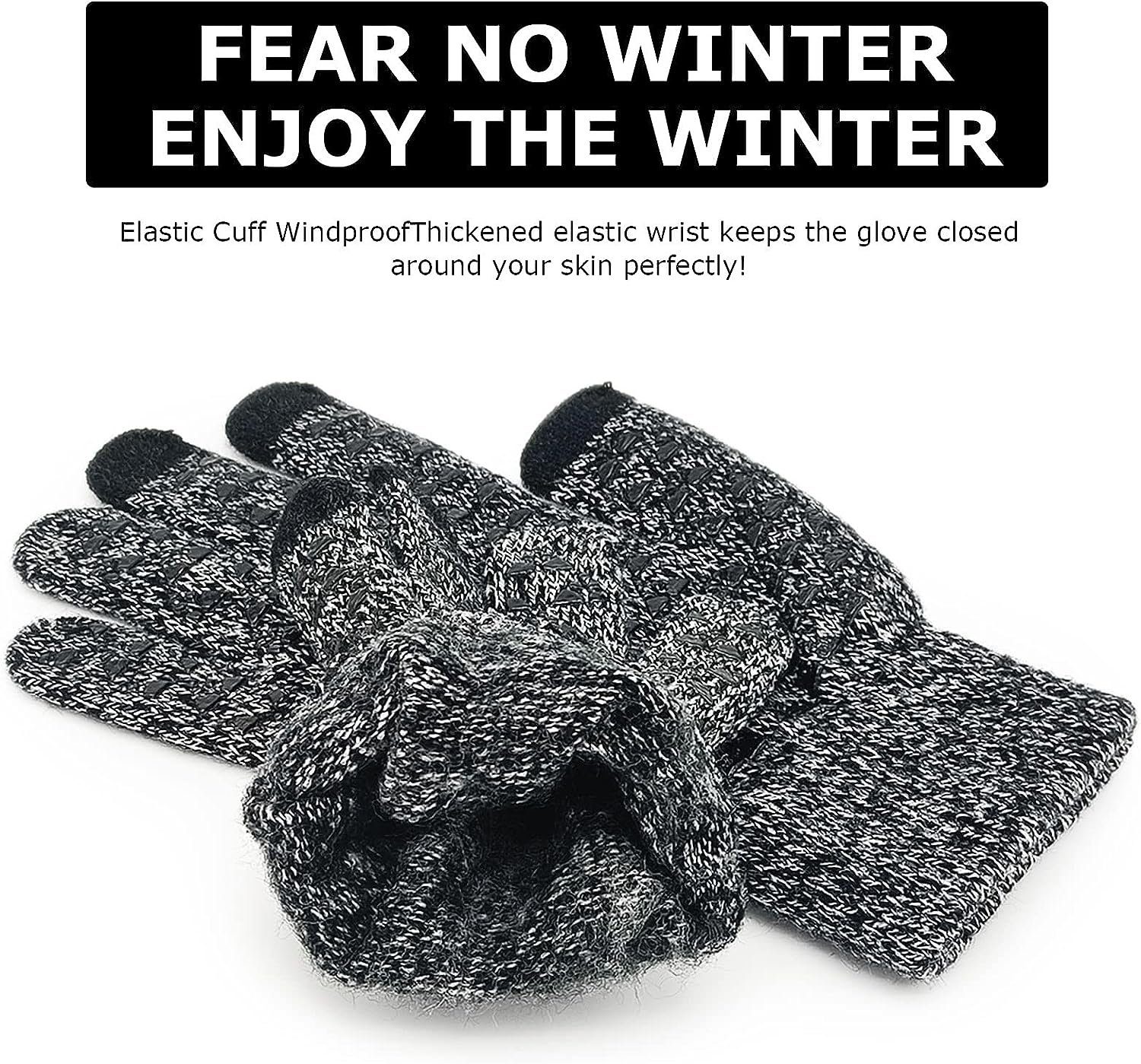 autolock Fleecehandschuhe Warme Winterhandschuhe, Touchscreen-Thermo-Handschuhe grau