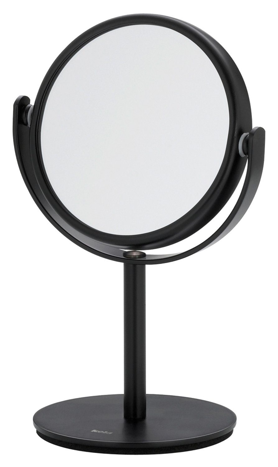 kela Kosmetikspiegel SELENA, Ø 8 x H 15 cm, Schwarz, Metall, Drehbar, mit Standfuß, 1/10-fach vergrößernd