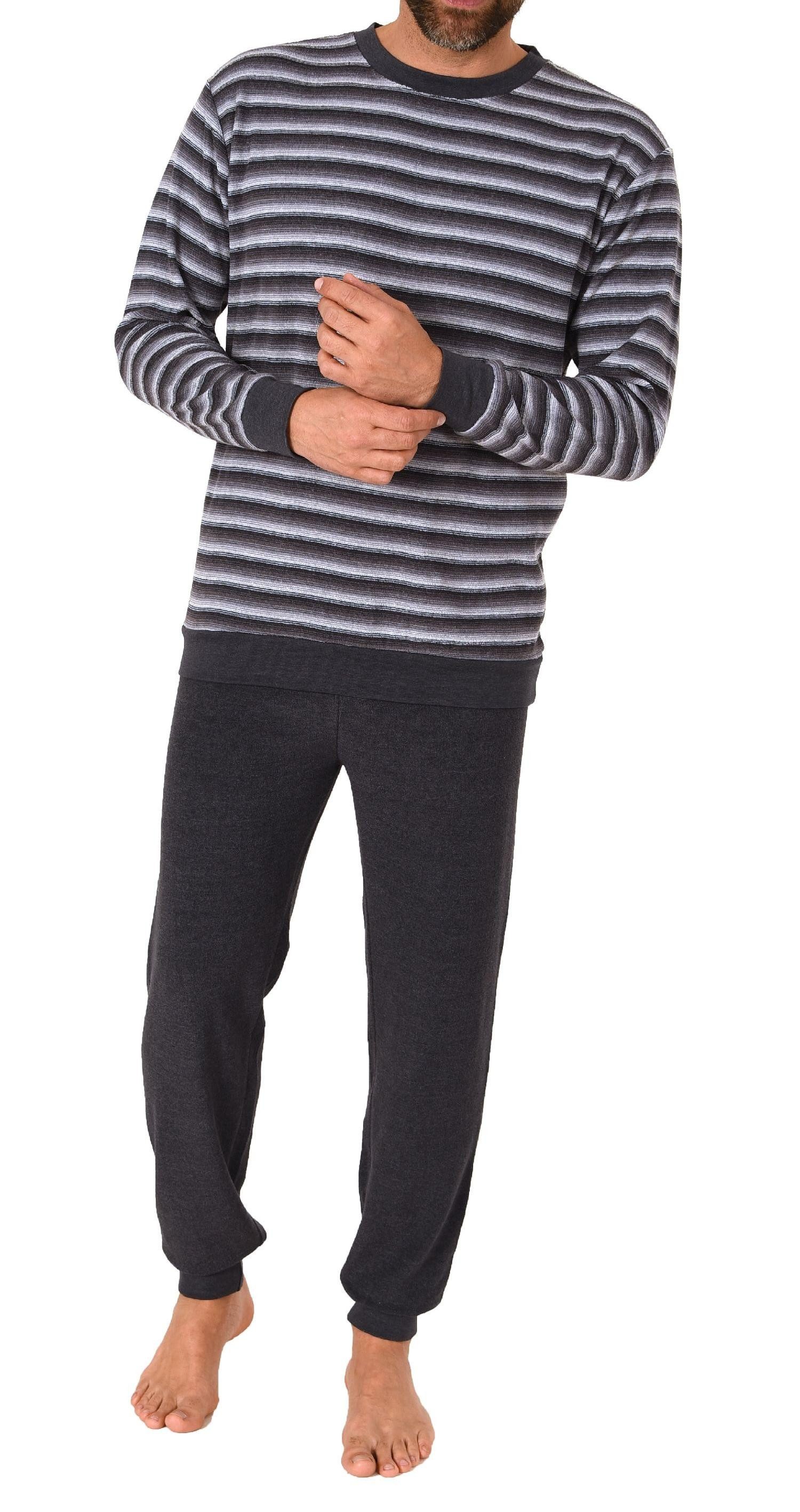 Trend by Normann Pyjama Herren Frottee Schlafanzug mit Bündchen - auch in Übergrößen