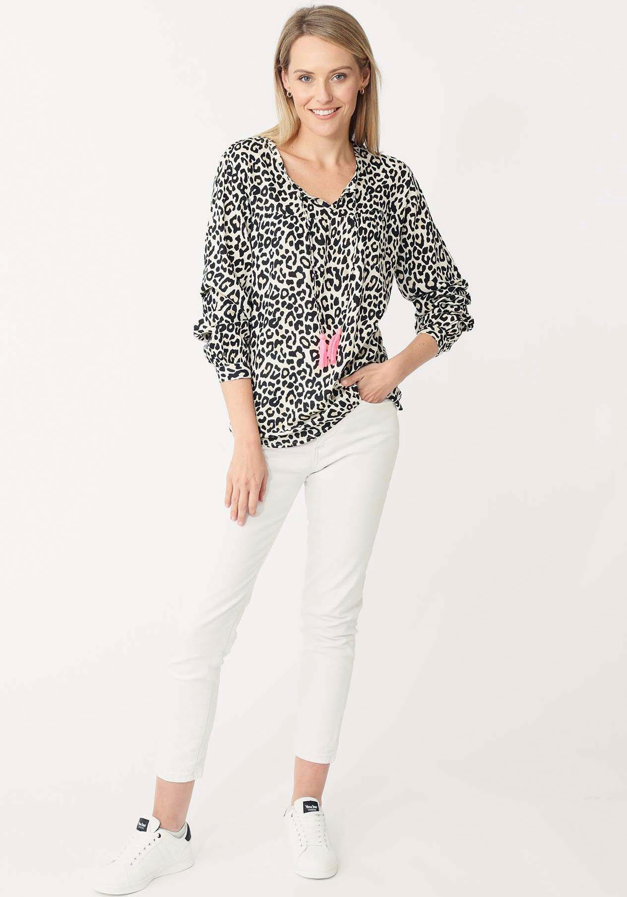 Zwillingsherz Schlupfbluse Animal Print