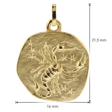 trendor Sternzeichenanhänger Sternzeichen- Skorpion 333 Gold 16 mm