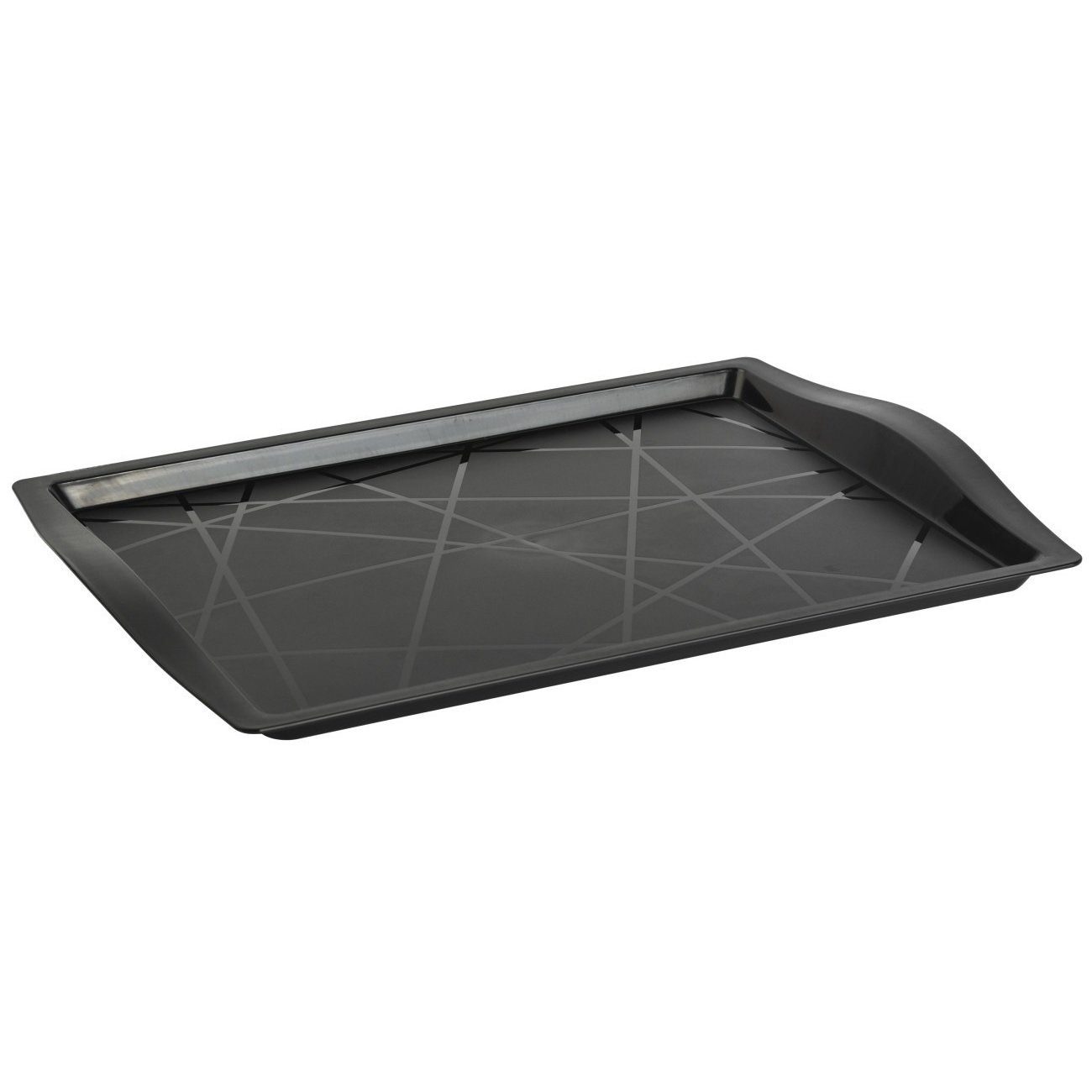 Engelland Tablett Serviertablett, Kunststoff, (Vorteils-Set, 1-tlg., L 46,5 x B 33 x H 3 cm), Moderne Verzierung, BPA-frei, rechteckig, Mehrweg, wiederverwendbar