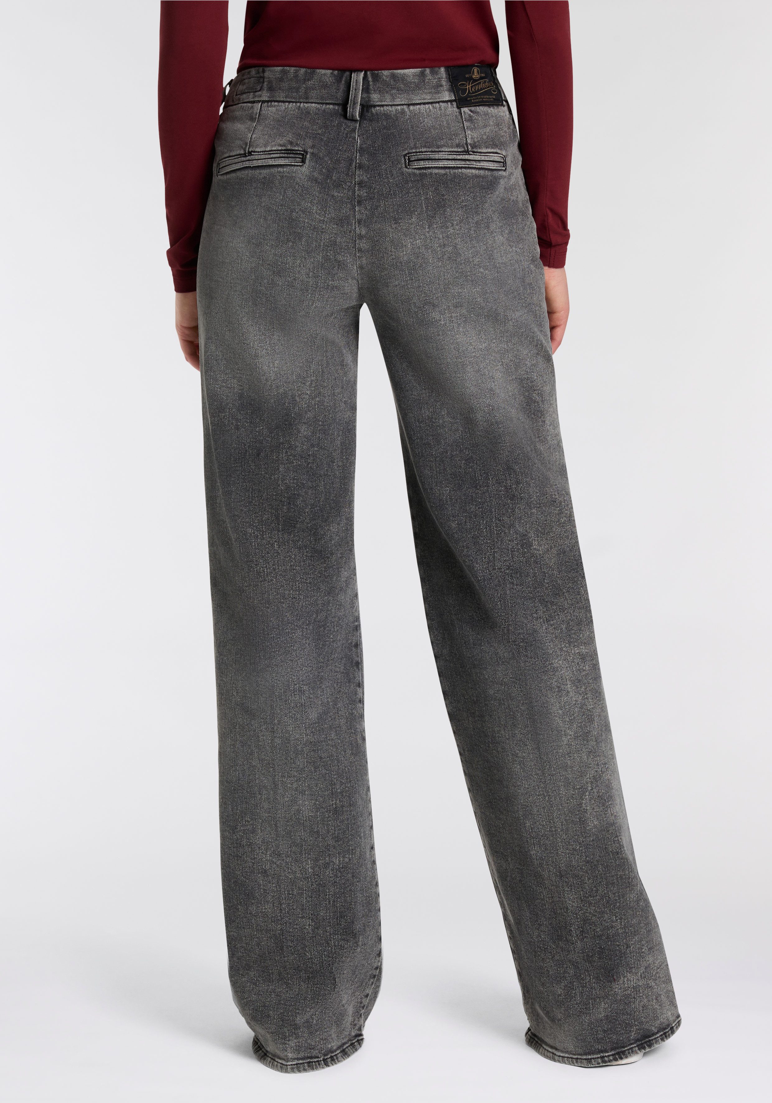 Herrlicher High-waist-Jeans Lovely Flared Denim Black günstig online kaufen