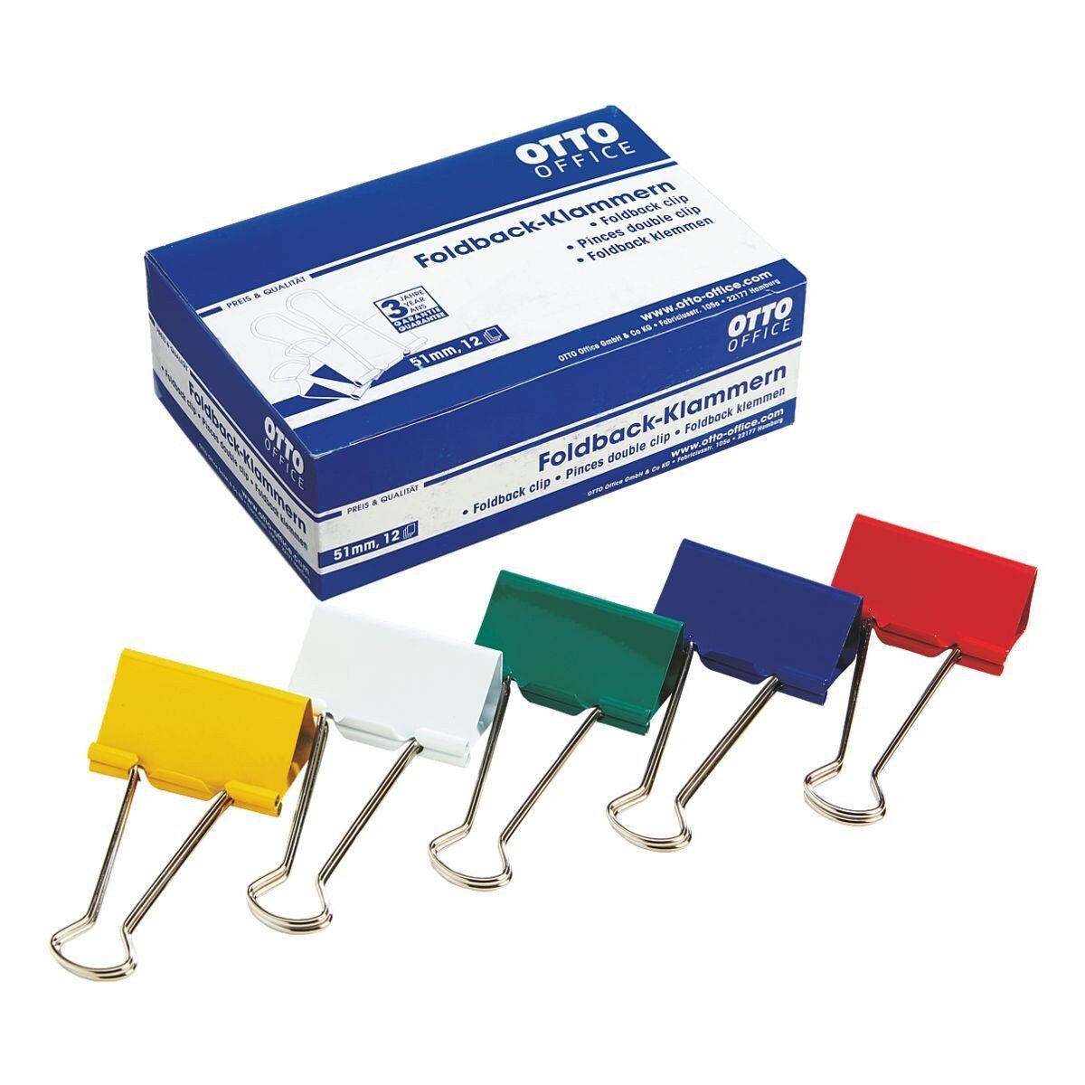 Otto Office Büroklammer, Klemmbreite 51 mm / Klemmstärke 20 mm, 12 Stück