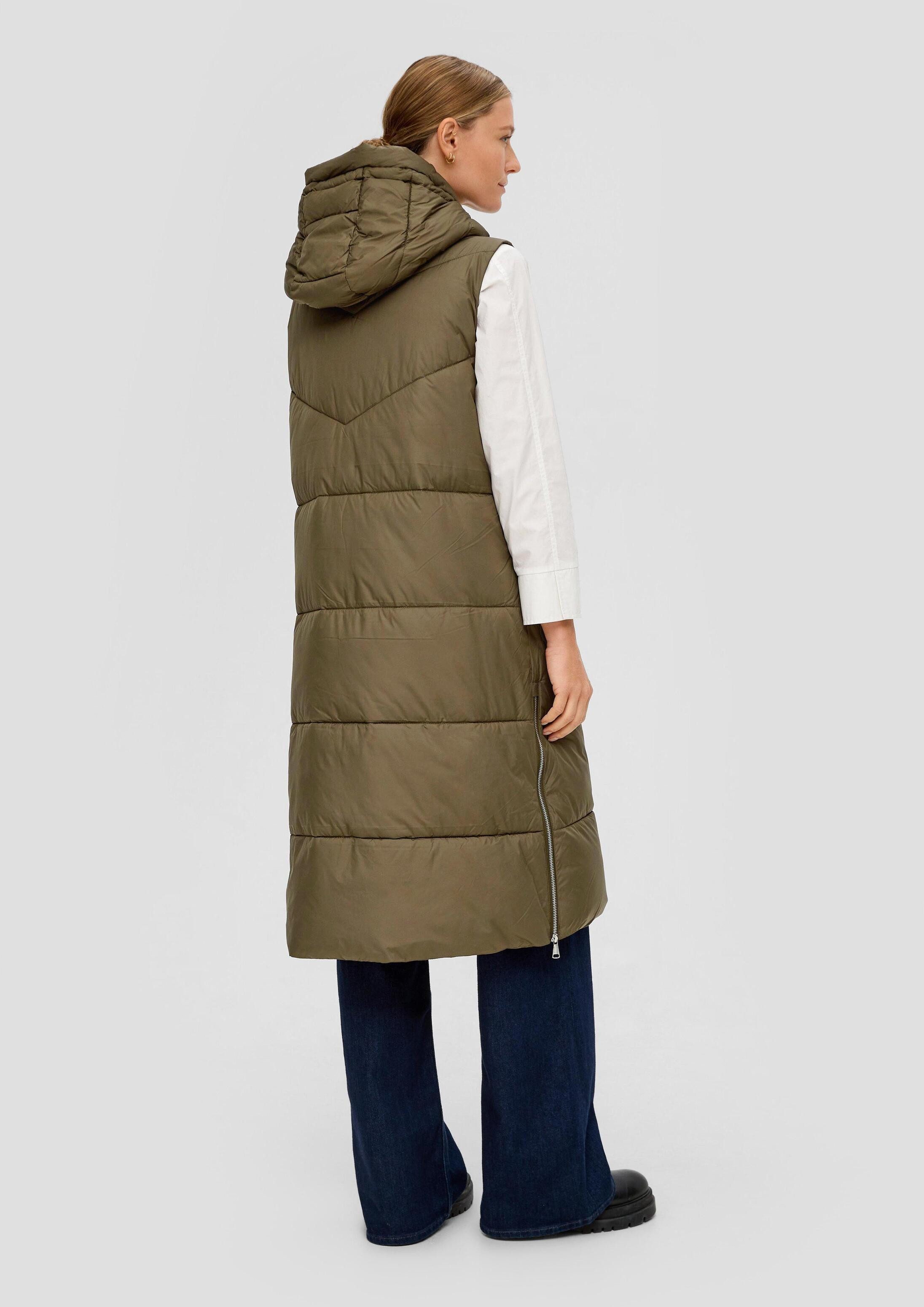 s.Oliver Outdoorjacke Outdoor-Weste Steppweste mit Kapuze 