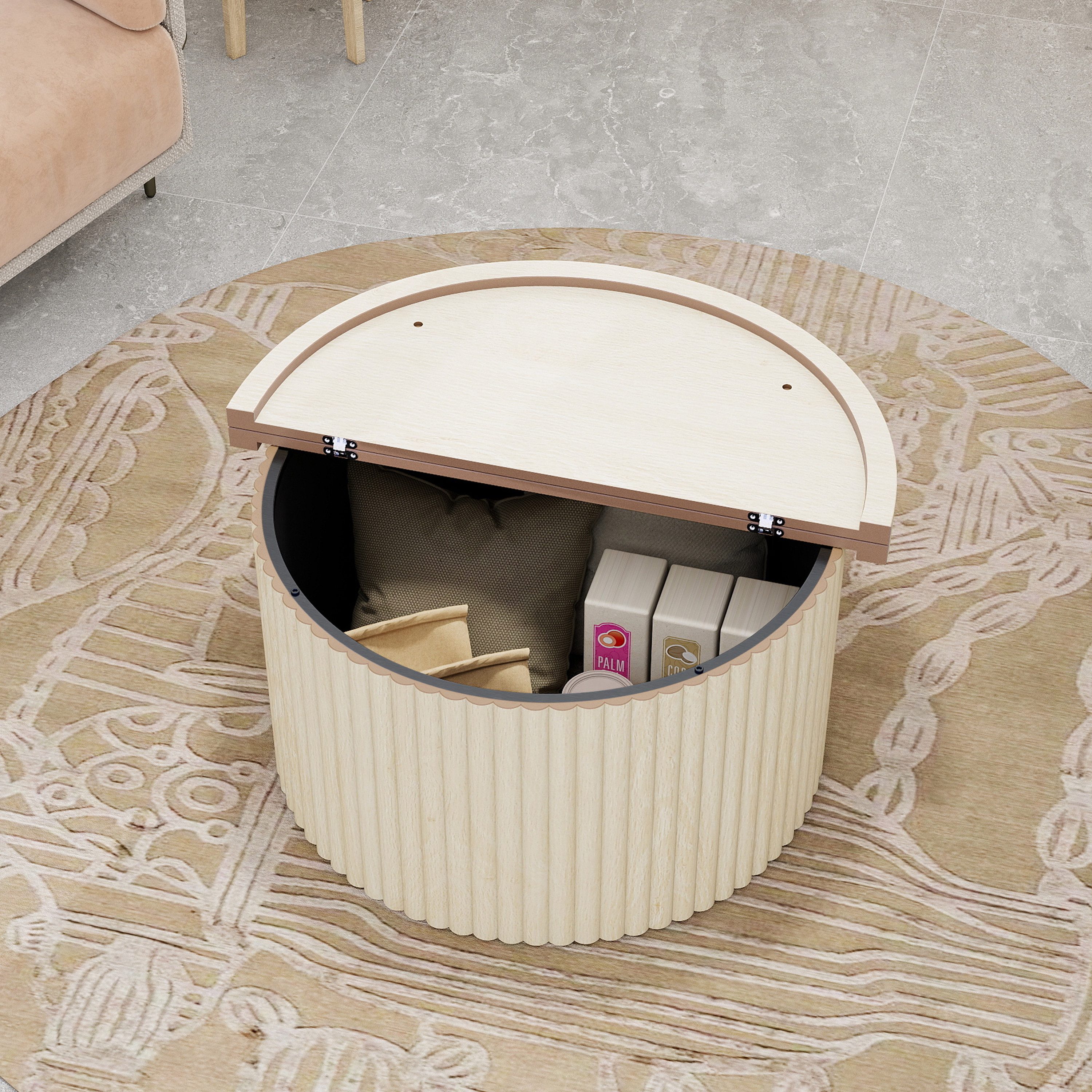 OKWISH Couchtisch Wohnzimmertisch Sofatisch (Runder Beistelltisch günstig online kaufen