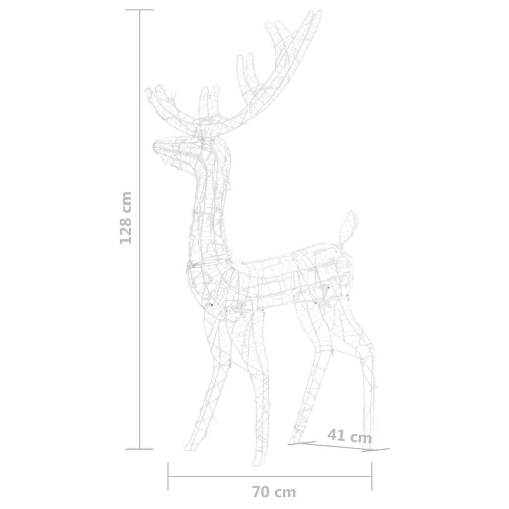 Dekolicht Warmweiß LEDs LED-Rentier 140 Weihnachtsdekoration Acryl vidaXL 128 cm