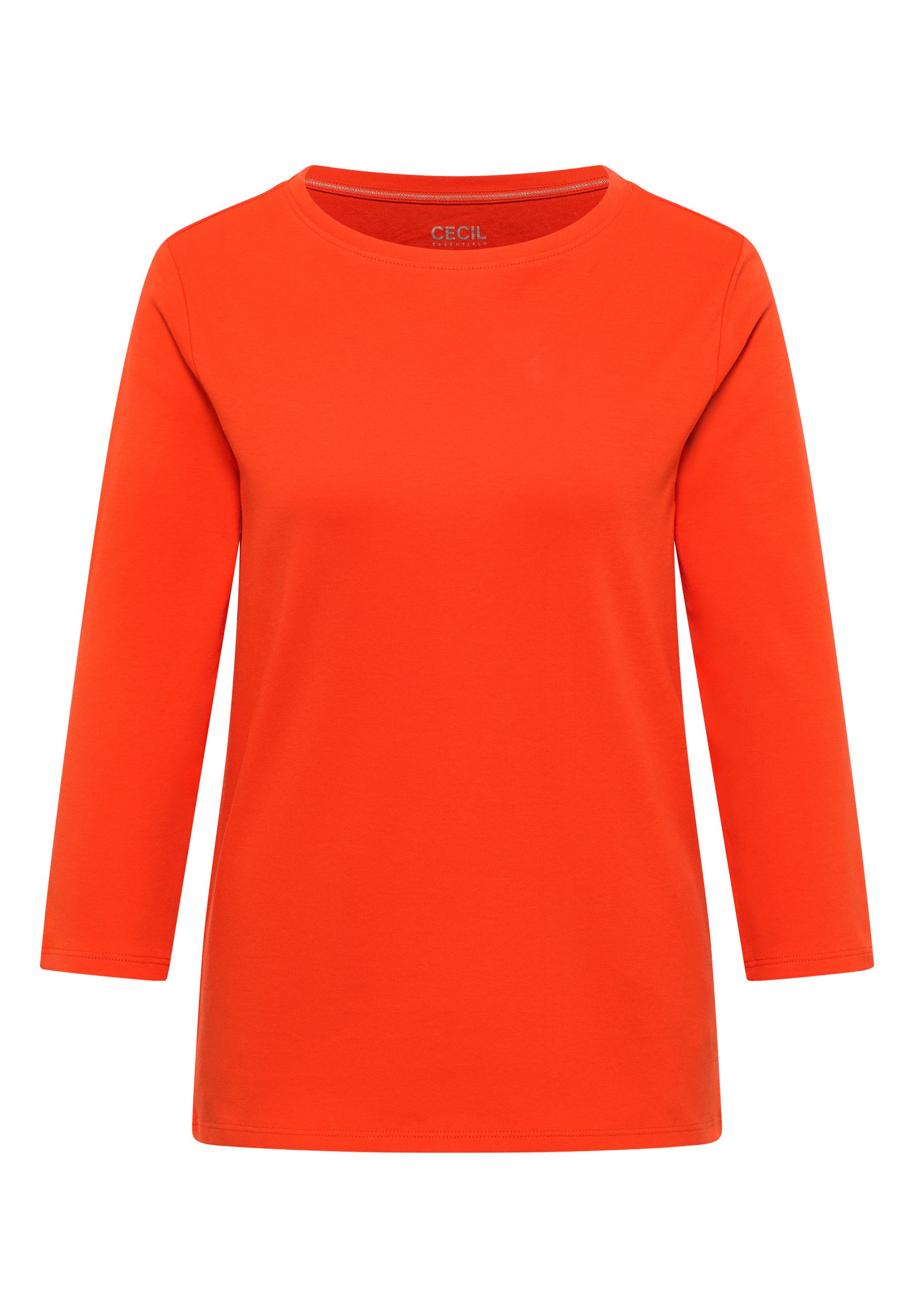 3/4-Arm-Shirt Basic Boatneck