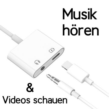 TradeNation Apple IPhone Lightning Audio Adapter Splitter Klinke Aux Kopfhörer Smartphone-Adapter Lightning zu 3,5-mm-Klinke, Lightning, Lightning Adapter