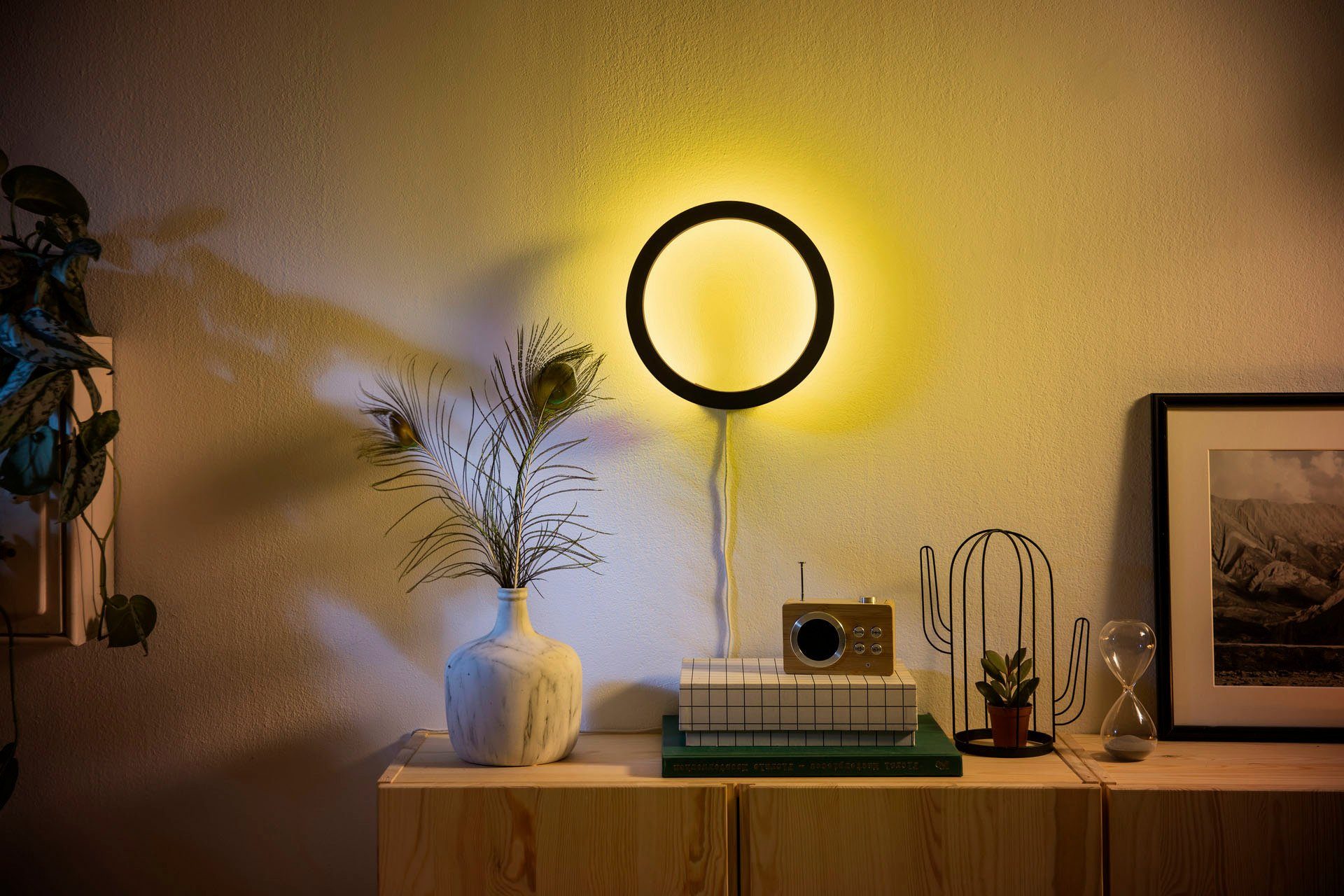 LED fest Sana, Hue integriert, Philips Wandleuchte Farbwechsler LED Dimmfunktion,