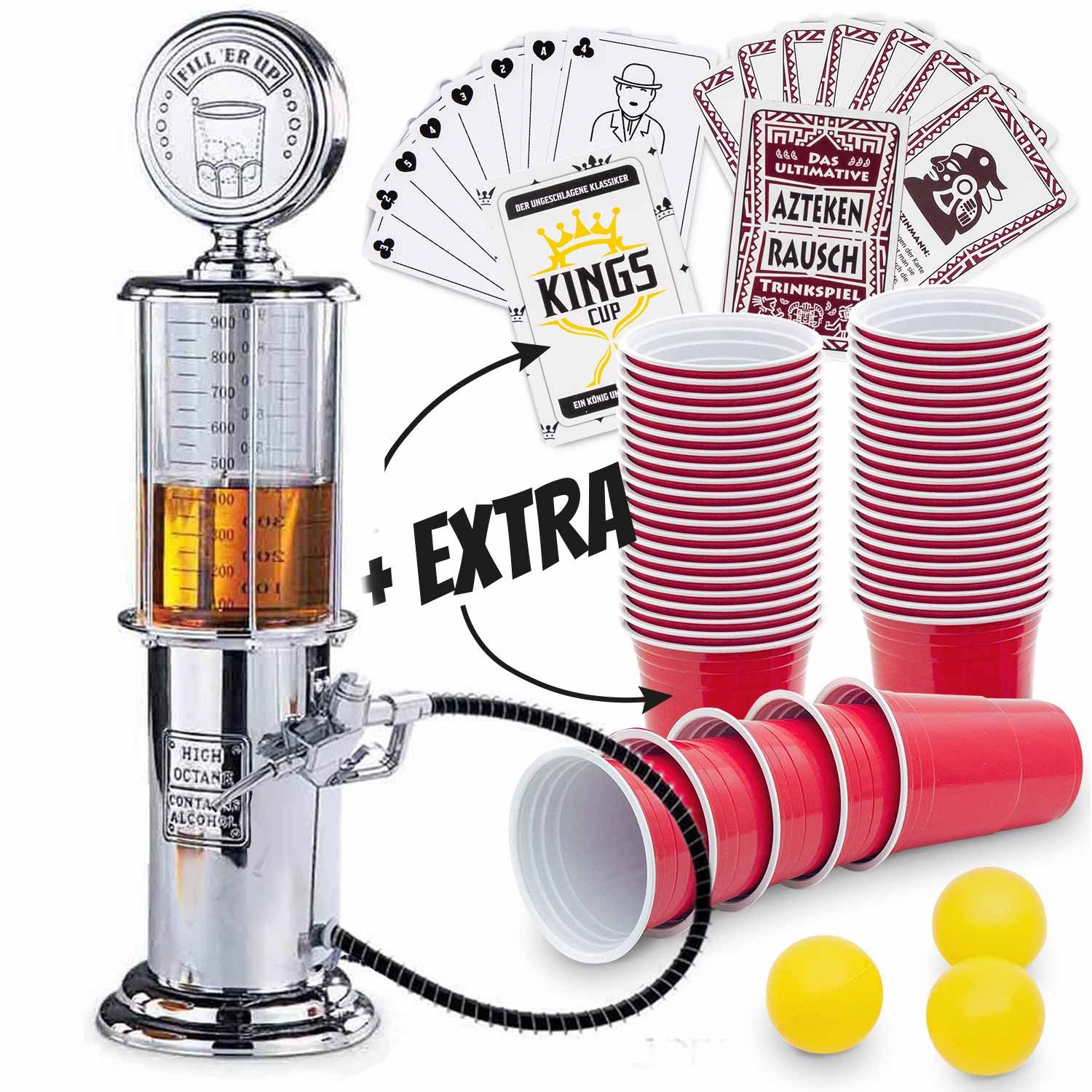 Goods+Gadgets Getränkespender GOODS+GADGETS Retro Getränkespender - 1000ml Biertower mit Zapfhahn, Bar-Butler Bierspender Zapfanlage