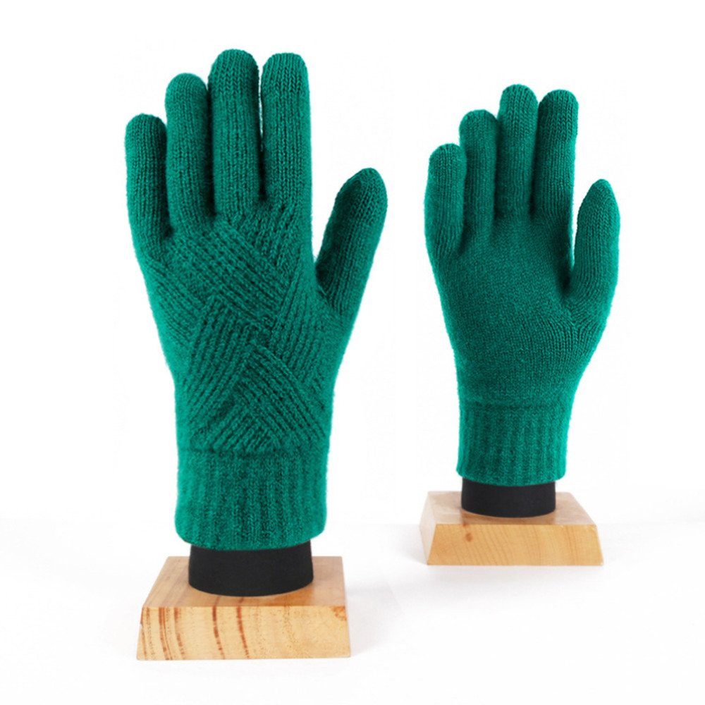 Thickened cycling Union Grün cold-proof Reisen warm Strickhandschuhe gloves