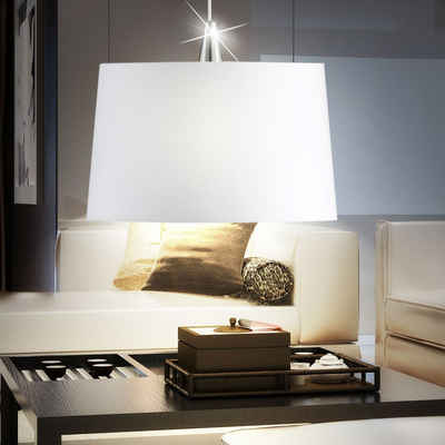 etc-shop LED Pendelleuchte, Leuchtmittel inklusive, Warmweiß, Pendel Leuchte Beleuchtung Hänge Lampe Textil weiß im Set