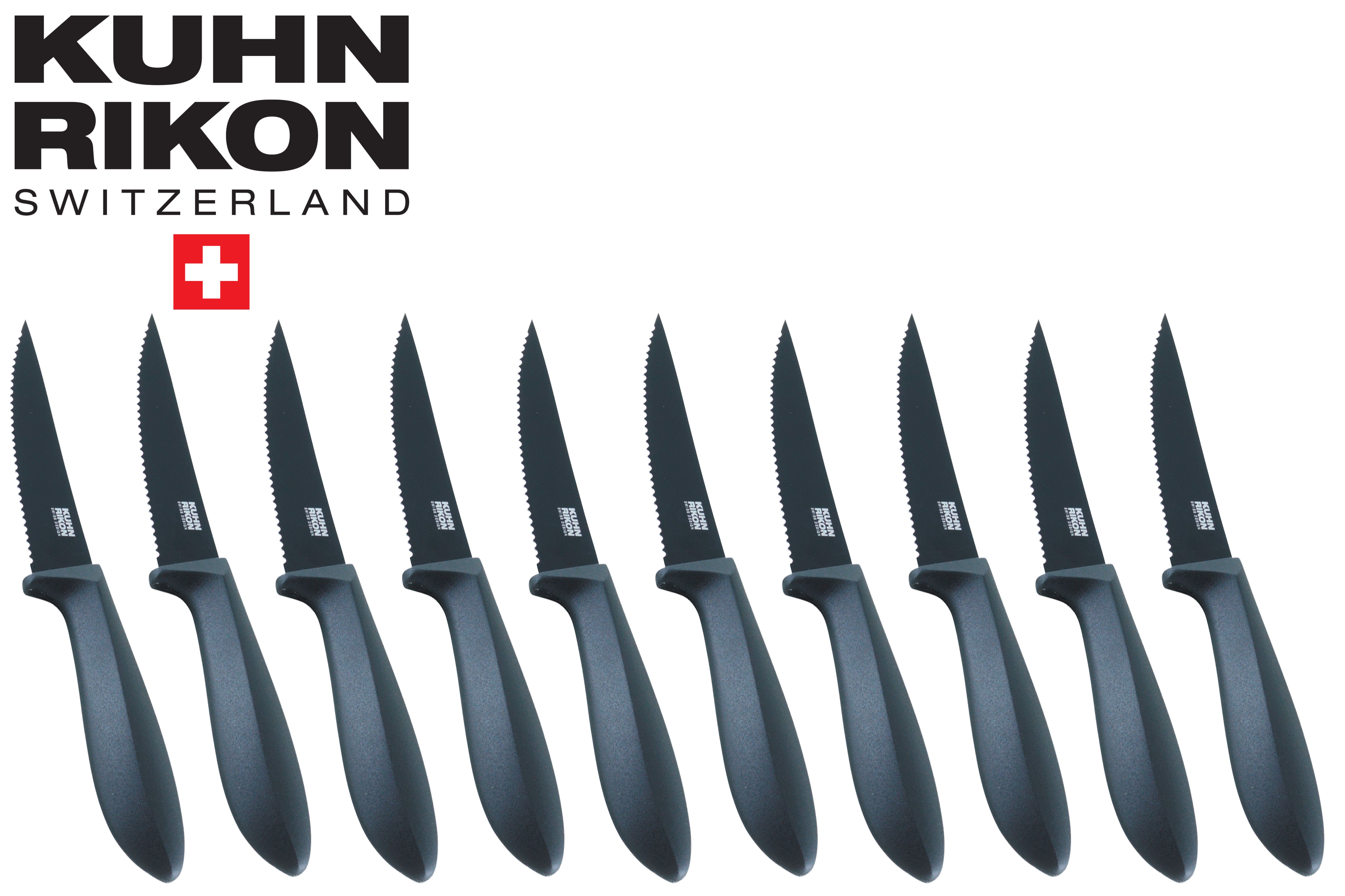 KUHN RIKON Стейк ножи Colori V Стейк ножи (10 Stück), Rostfreier japanischer Edelstahl