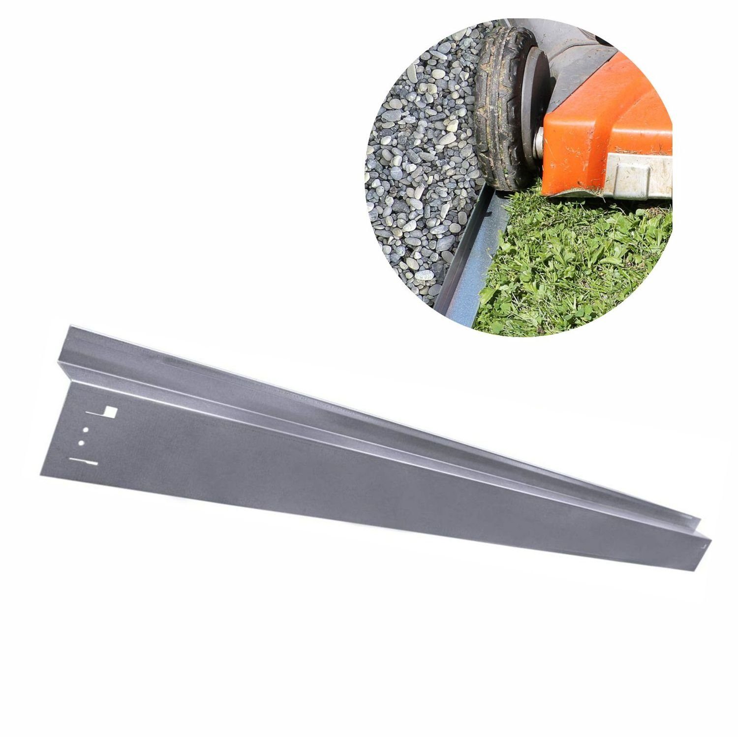 Boni-Shop Rasenkante Rasenkante Mit Radlauf mit Klammer 9.5cm x 120cm, Mahkante, Rasenmähkante