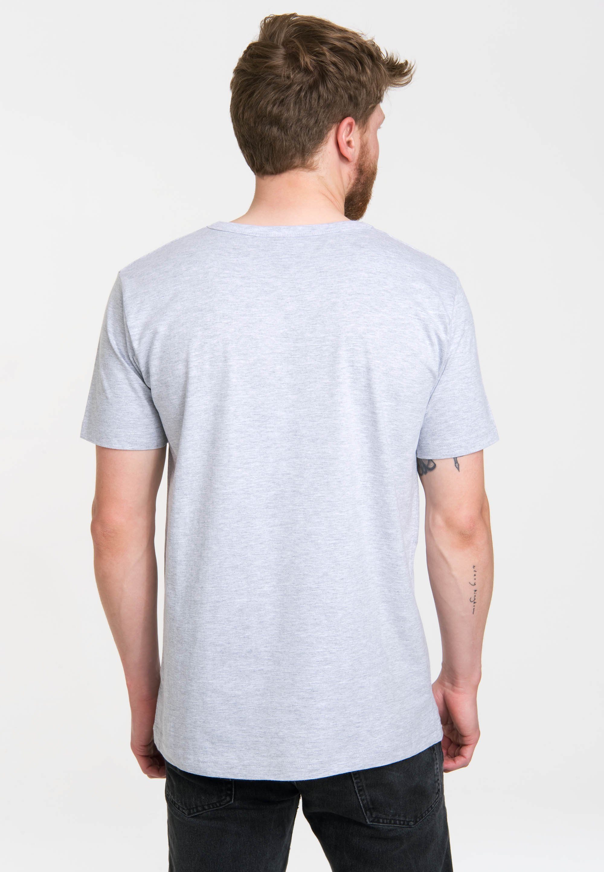 LOGOSHIRT T-Shirt - Fett Boba Sterne mit kultigem Krieg Frontprint der
