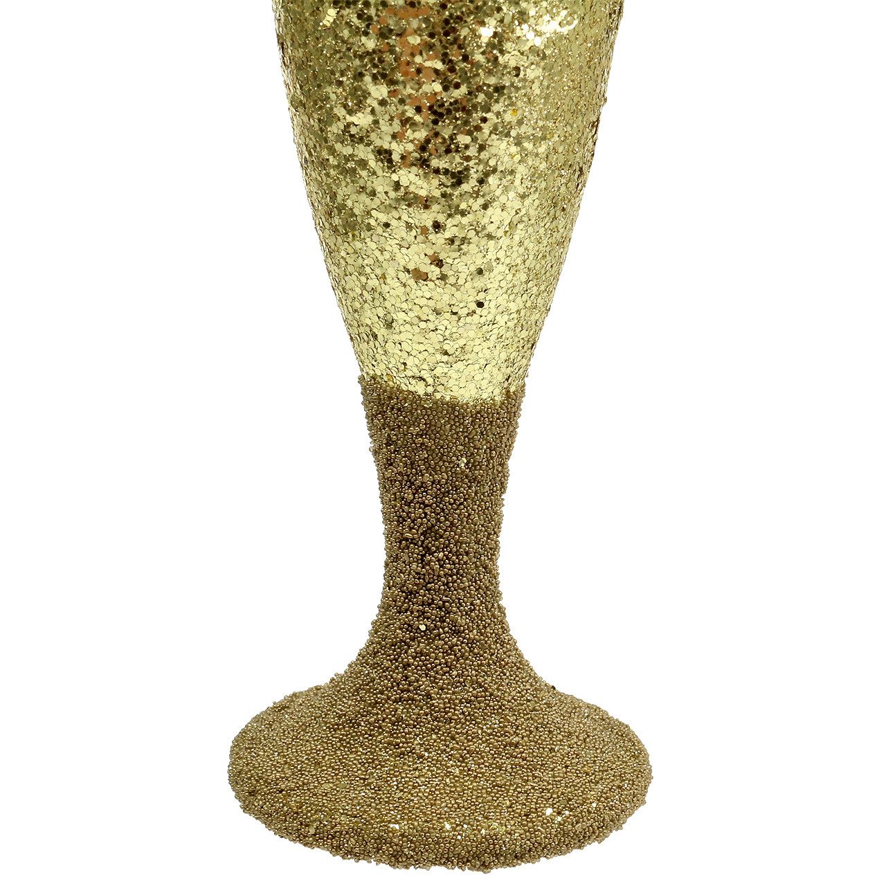 Kaemingk Baumbehang Hellgold Champagnerglas Aufhänger Silvester Deko 15cm 3er Set, 3 Stück