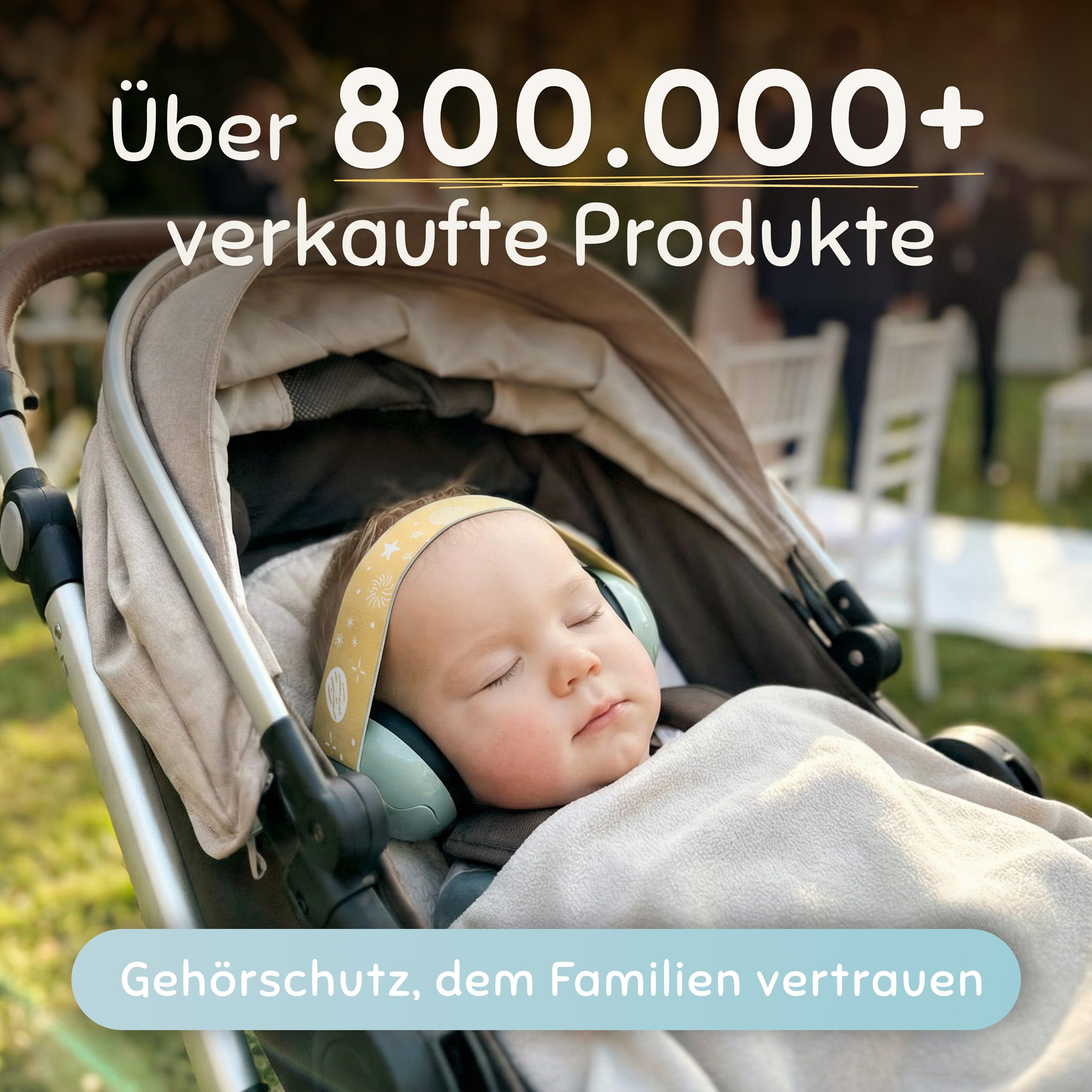 Schallwerk Kapselgehörschutz Mini+ Ohrenschützer für Kleinkinder - Gehörschutz Baby, (Kopfhörer Babys & Kleinkinder, Ohrenschutz für Babys mit verstellbaren Band), bis zu 52cm Kopfumfang