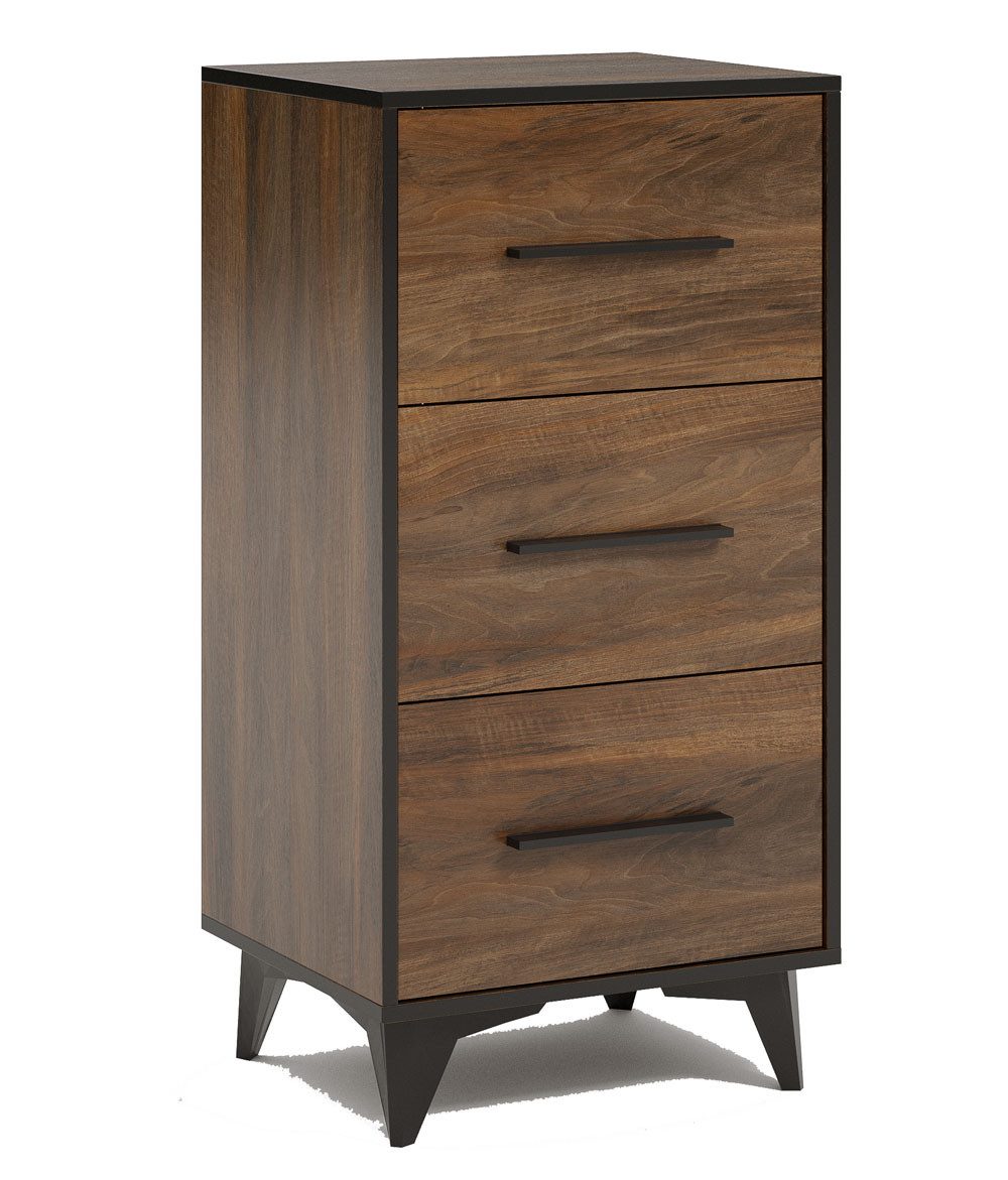 Feldmann-Wohnen Kommode Frida (mit Schubladen, 1 St., moderne Optik, mit Schubladen), 47cm Shirin Walnuss schwarz