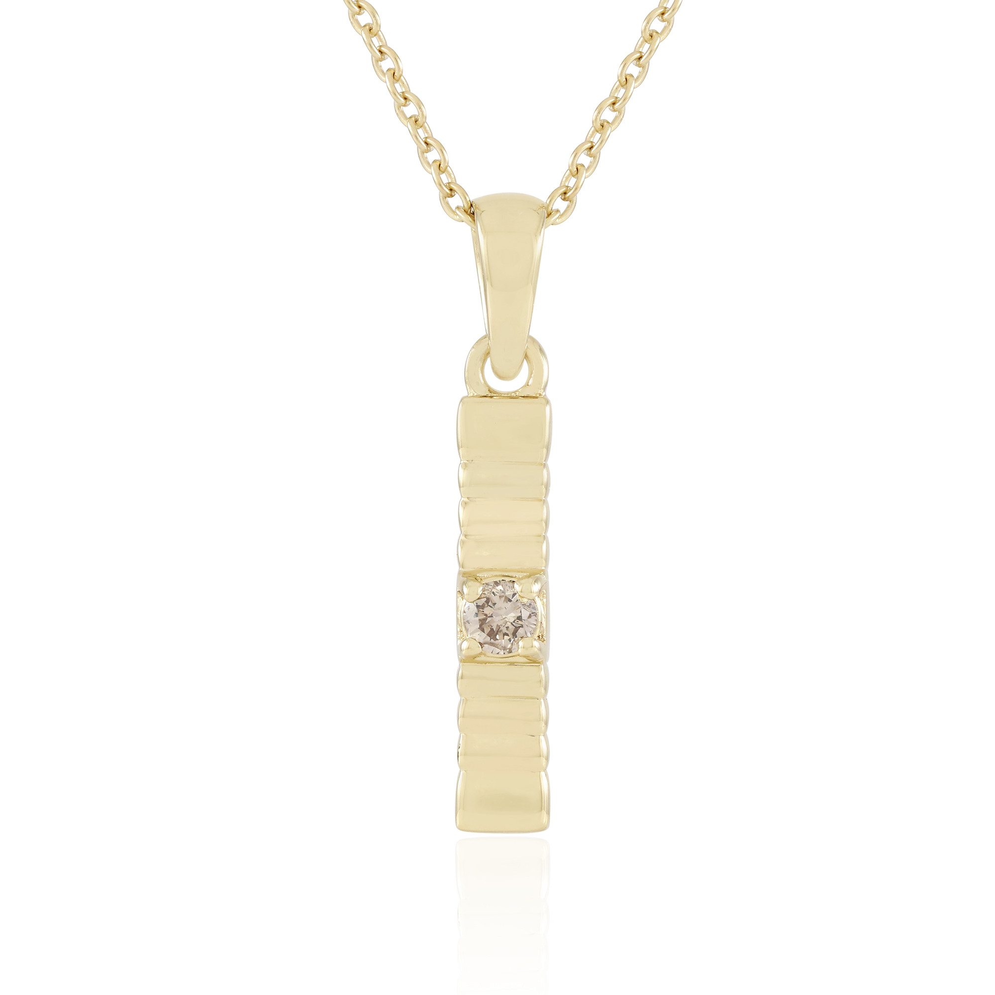 Cavill Silberkette Halskette aus vergoldetem Silber mit Schokoladen-Diamant-Motiv (1-tlg)