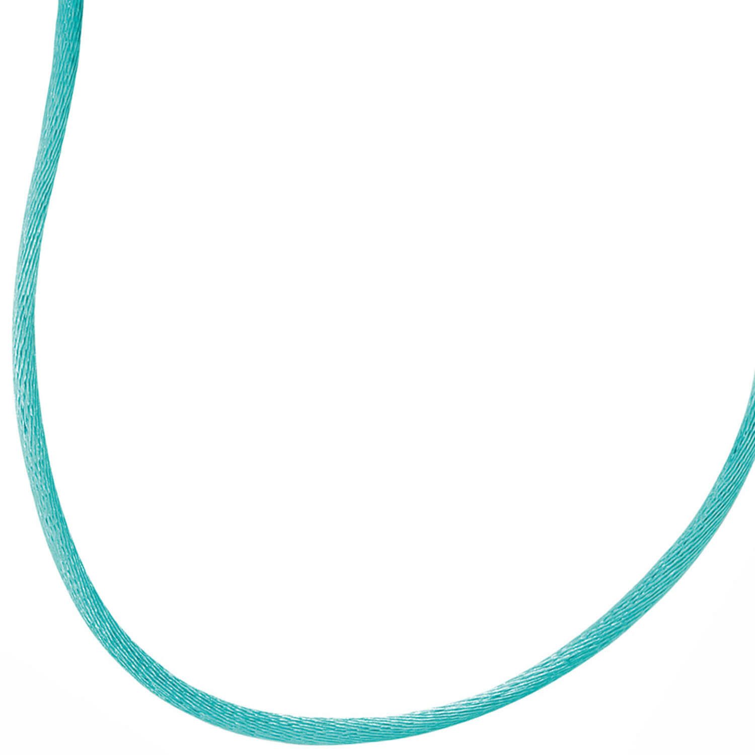 Schmuck Krone Silberkette 2,8mm Seidenband türkis, günstig online kaufen