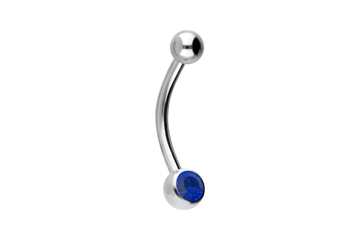 PIERCINGLINE Bauchnabelpiercing Chirurgenstahl Mini Bananabell KRISTALL (Bananabells, 1-tlg)