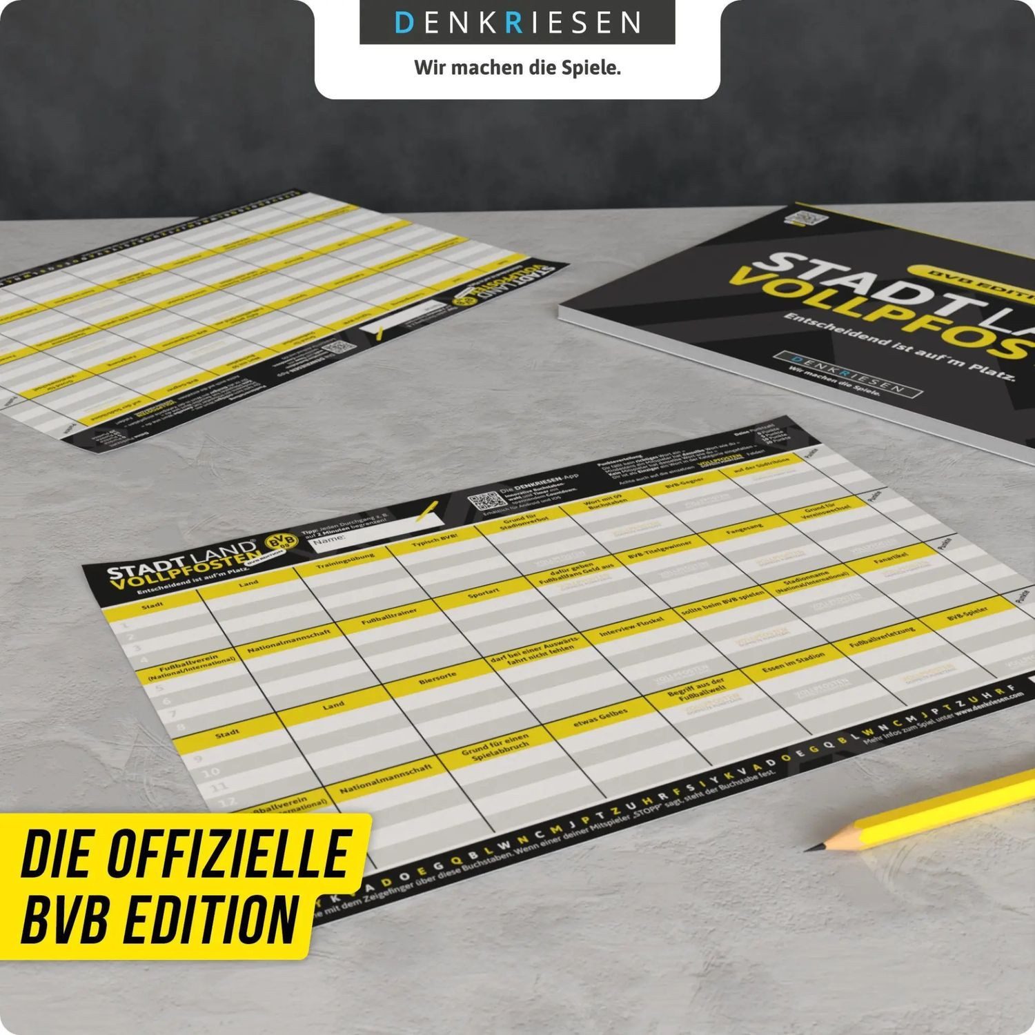 Denkriesen Spiel DENKRIESEN - STADT LAND VOLLPFOSTEN® - BVB EDITION - "Entscheidend...