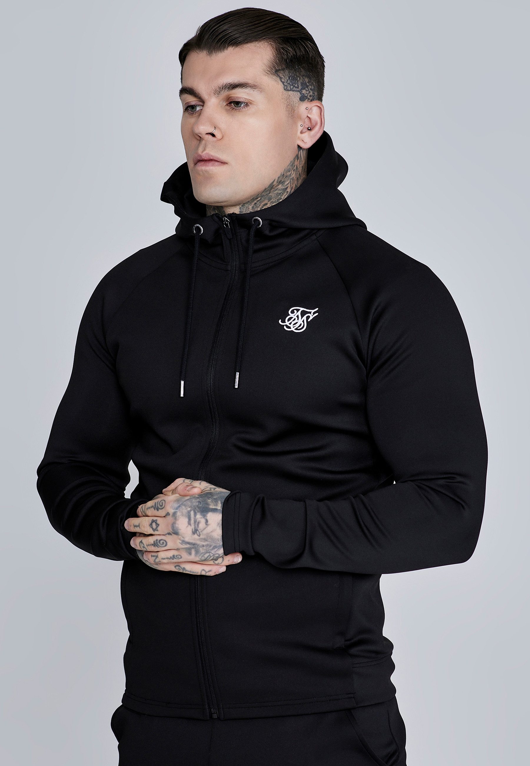 Siksilk Hoodie SikSilk Herren Essentials Poly Full Zip Hoodie günstig online kaufen