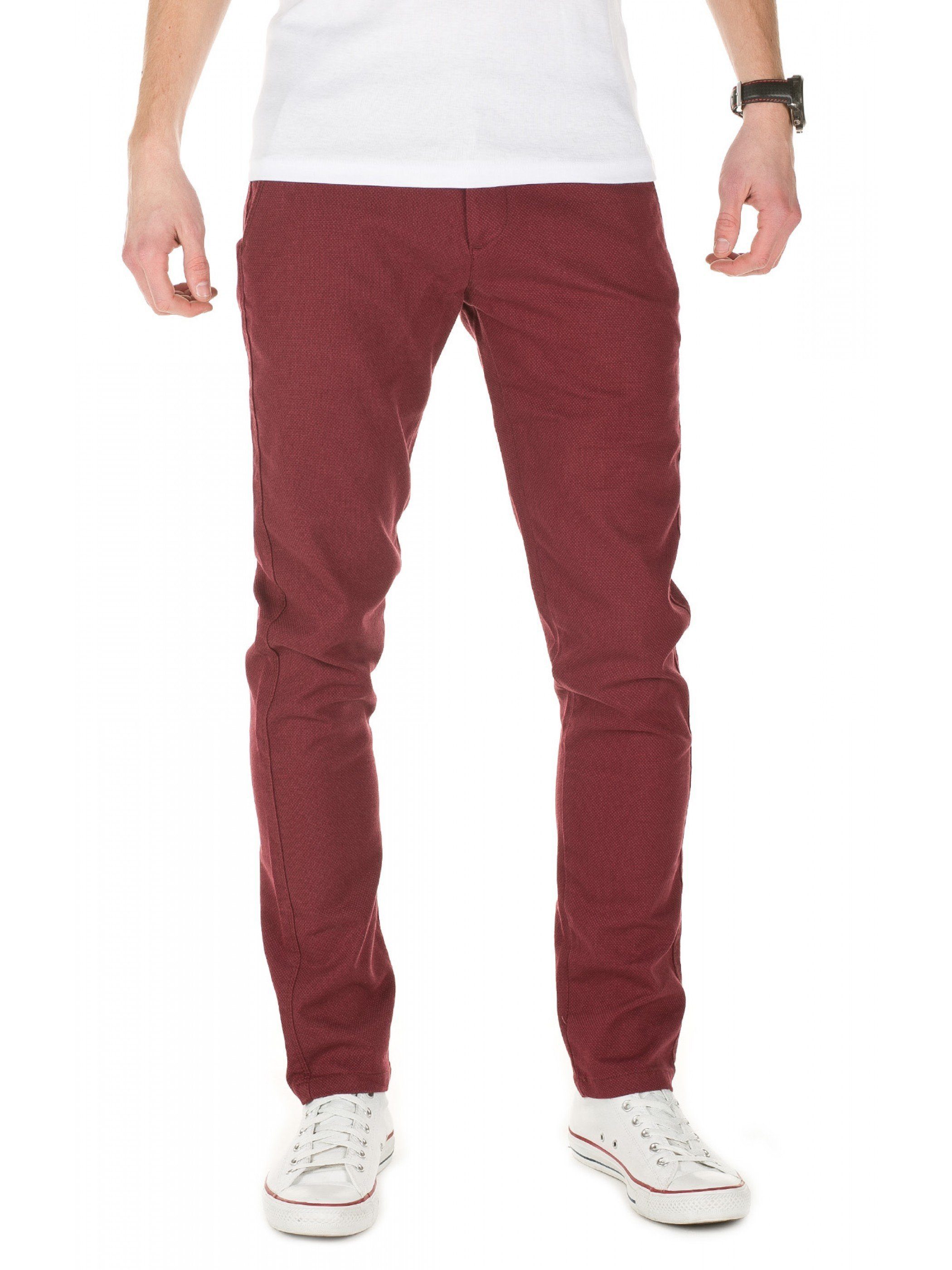 WOTEGA Chinohose Chino Pants Rengar mit hohem Tragekomfort Rot (burgundy1617)