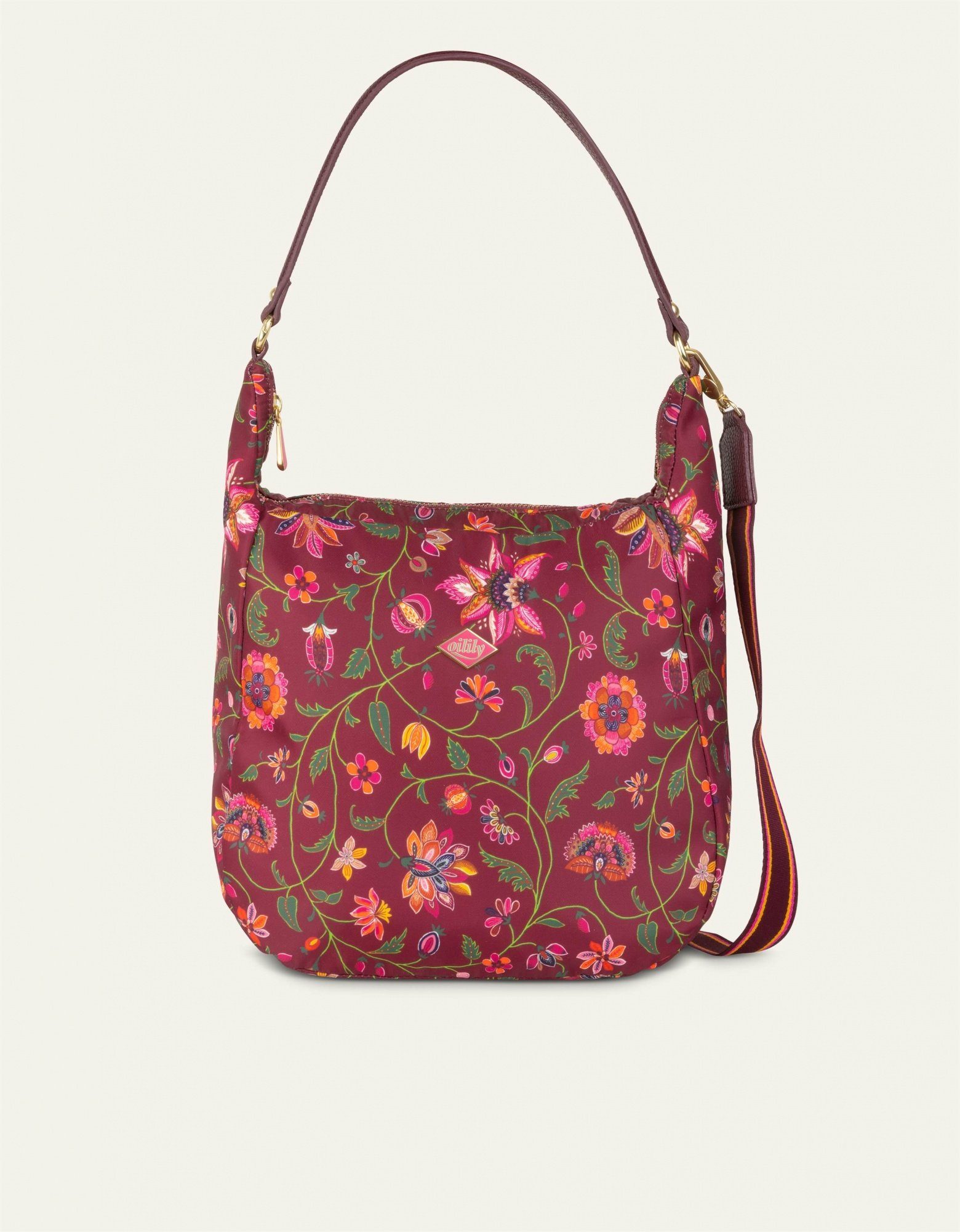 Oilily Schultertasche Mary Shoulder Bag Joy Flowers Chocolate