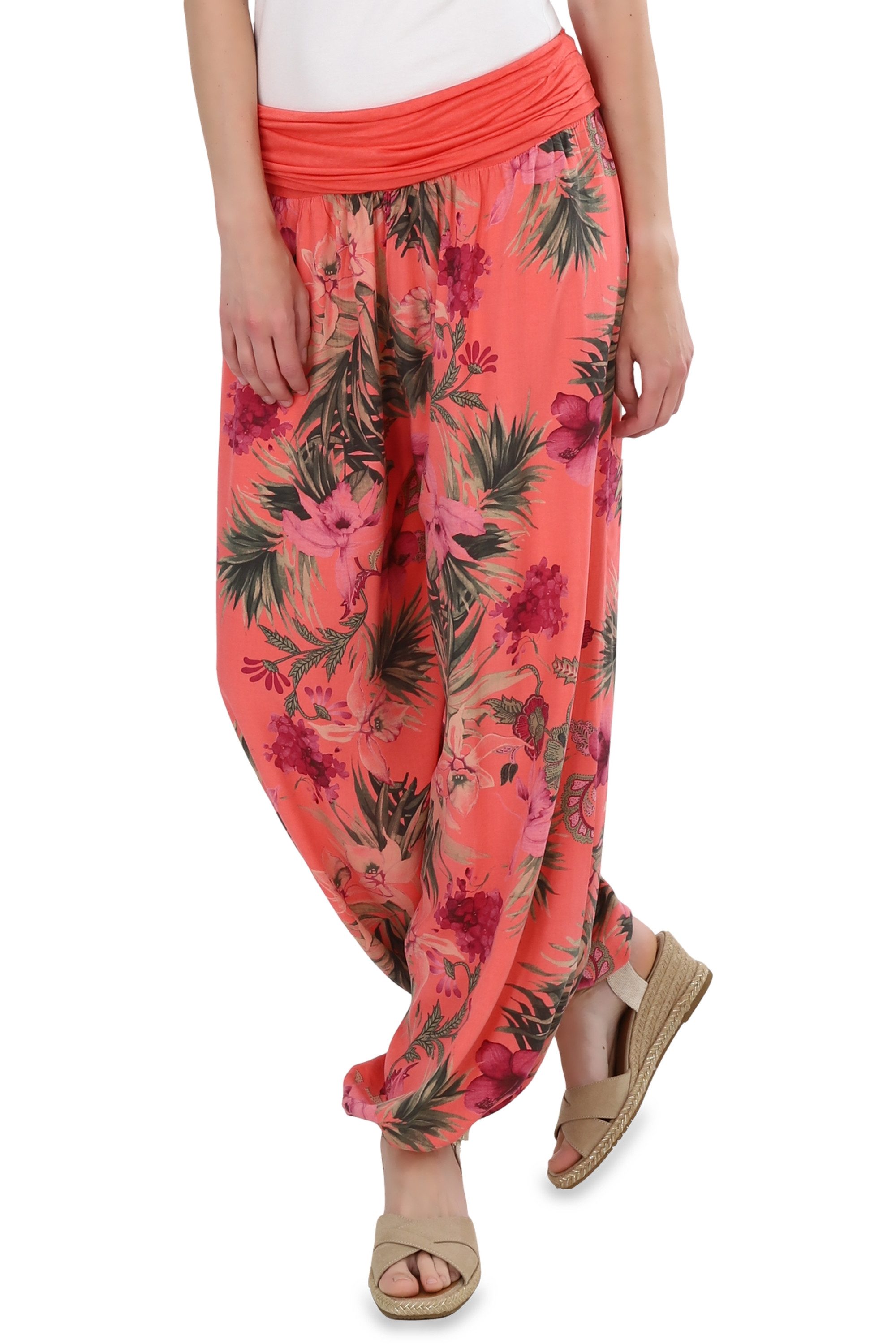 malito more than fashion Haremshose 8939 Aladinhose mit floralem Muster Einheitsgröße