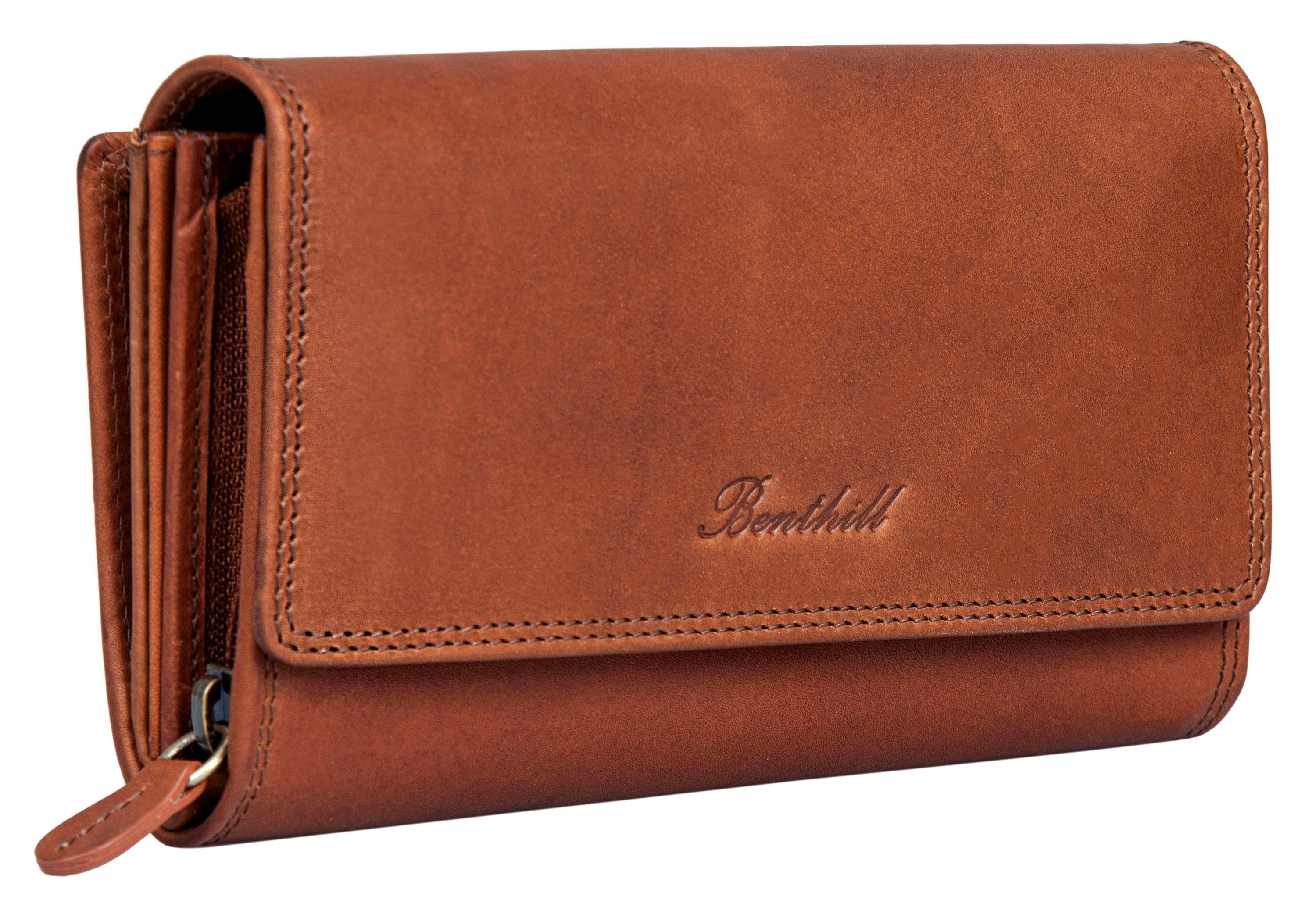 Benthill Geldbörse Damen Echt Leder Groß mit vielen Fächern RFID Portemonna günstig online kaufen