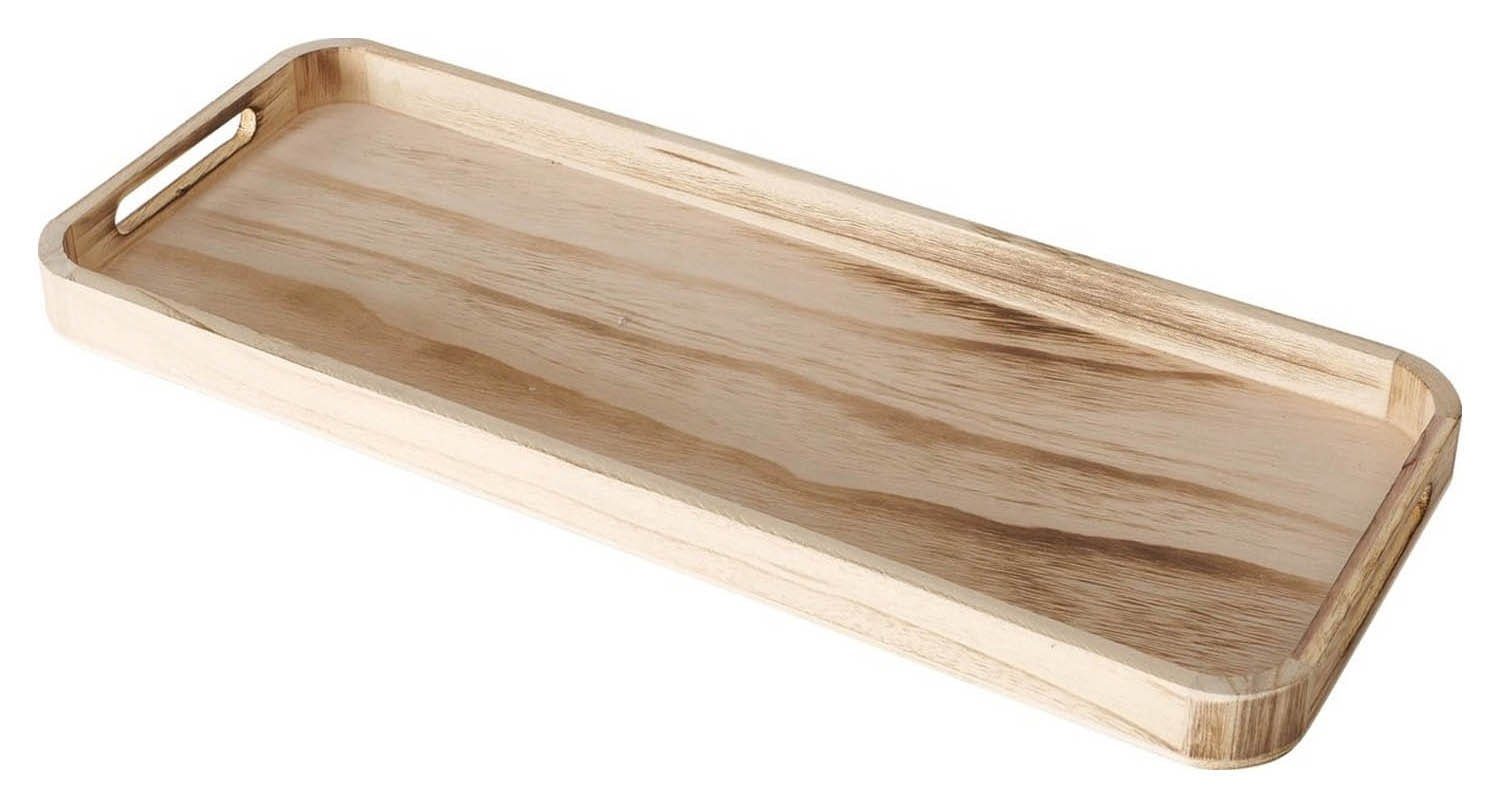 BOLTZE GRUPPE GmbH Tablett LAPUNA, 50 x 20 cm, Braun, mit seitlichen Griffen, Holz, (1-tlg)