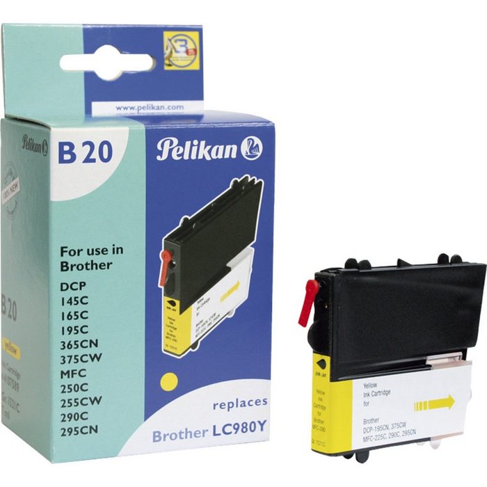 Pelikan 4107589 gelb kompatibel zu Brother LC980y Tintenpatrone
